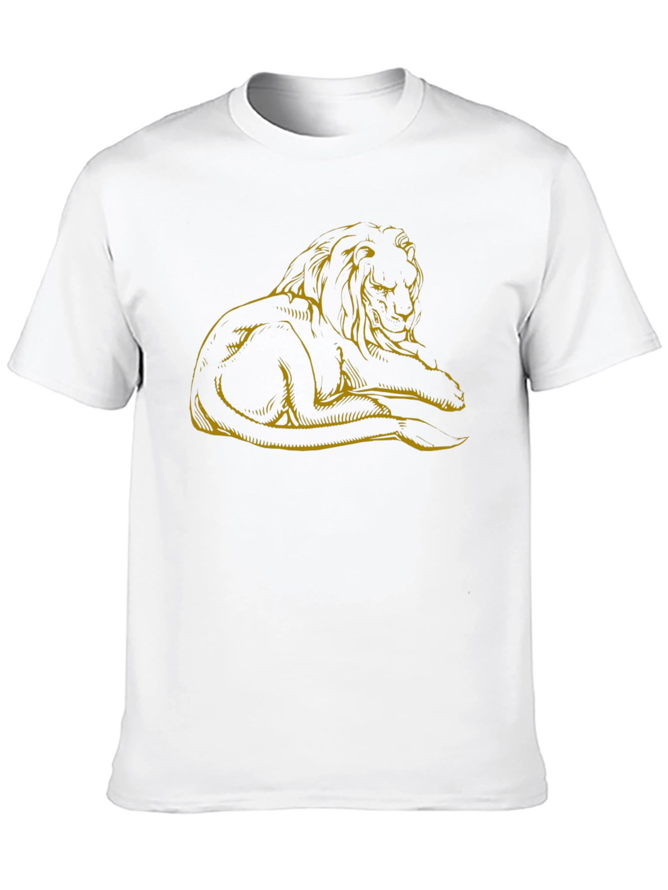 Lion Graphic Tee - Mens Black Casual T-Shirt