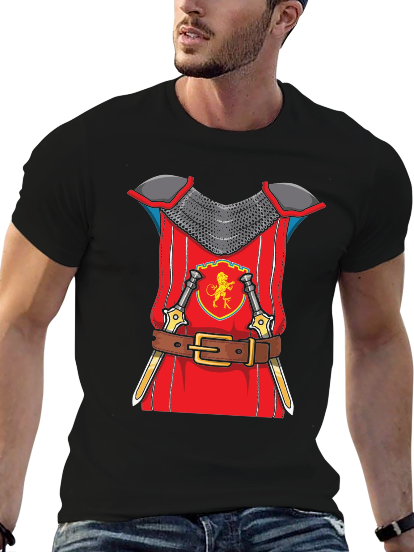Knight Armor Graphic T-Shirt Novelty Tee