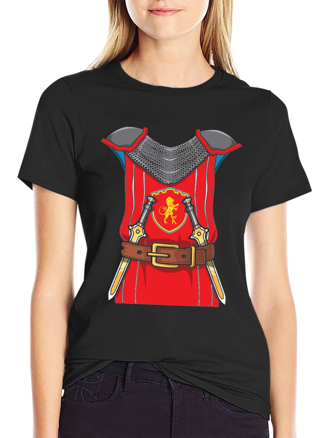 Knight Armor Graphic T-Shirt Novelty Tee