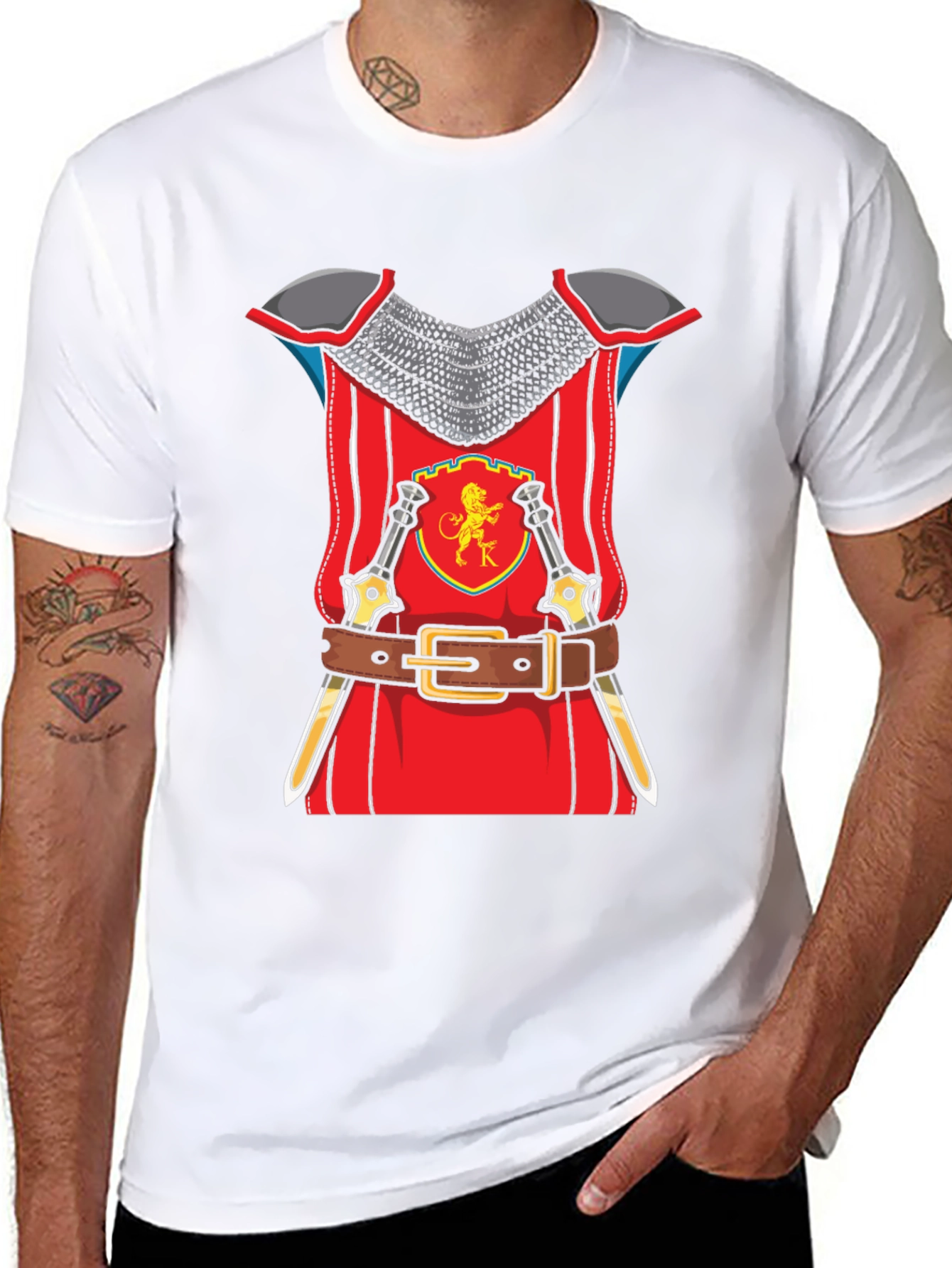 Knight Armor Graphic T-Shirt Novelty Tee