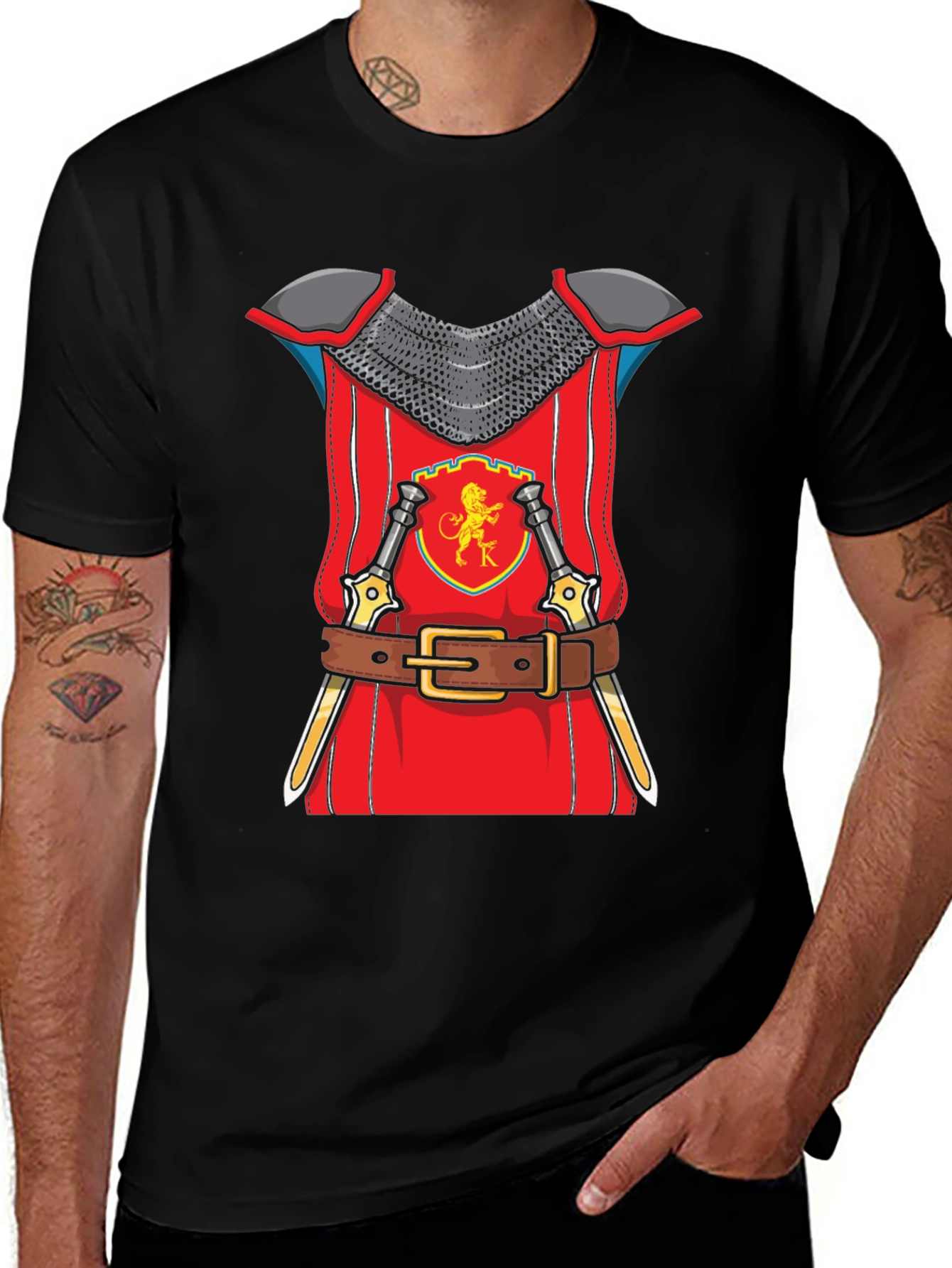 Knight Armor Graphic T-Shirt Novelty Tee