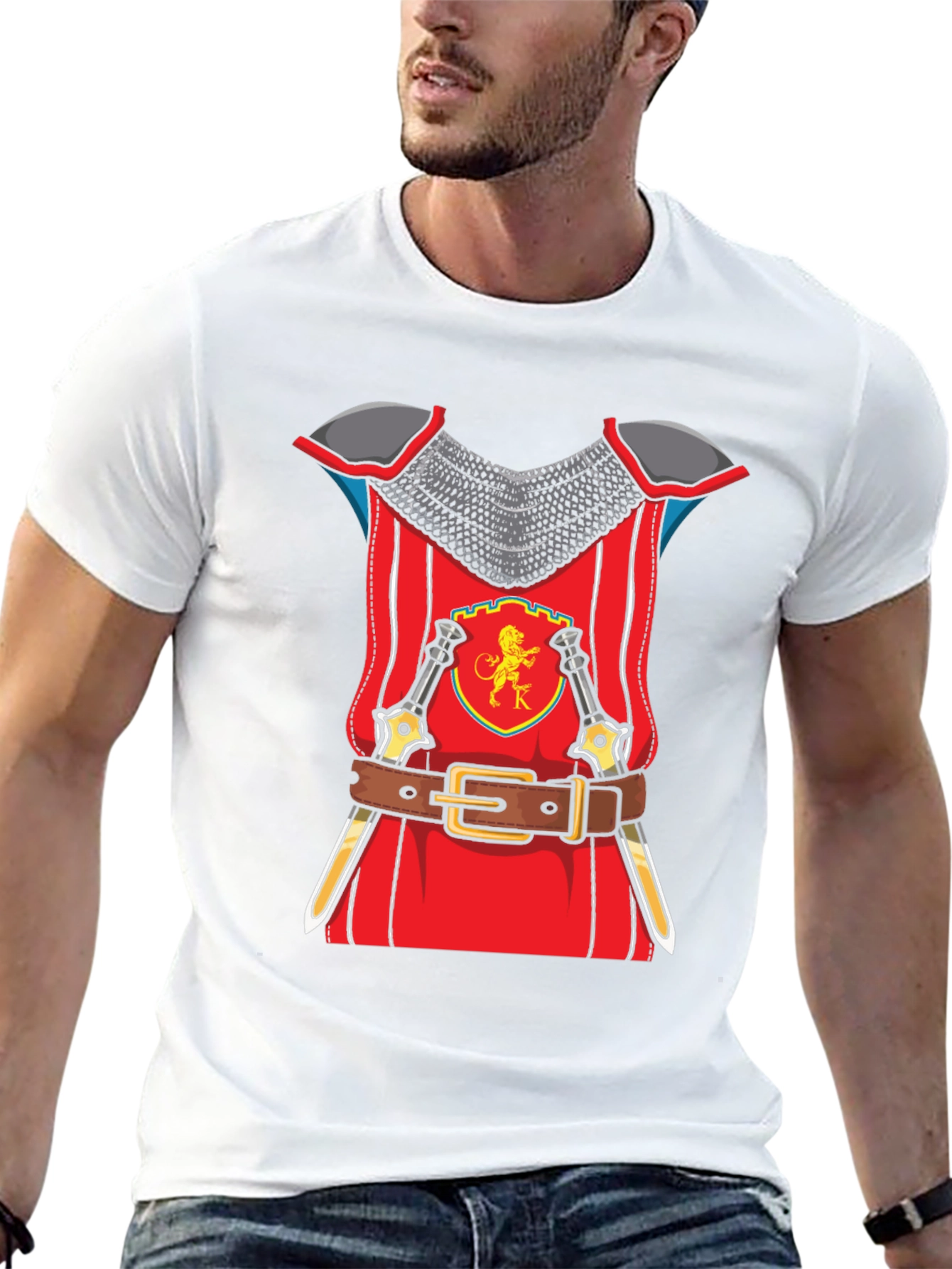 Knight Armor Graphic T-Shirt Novelty Tee