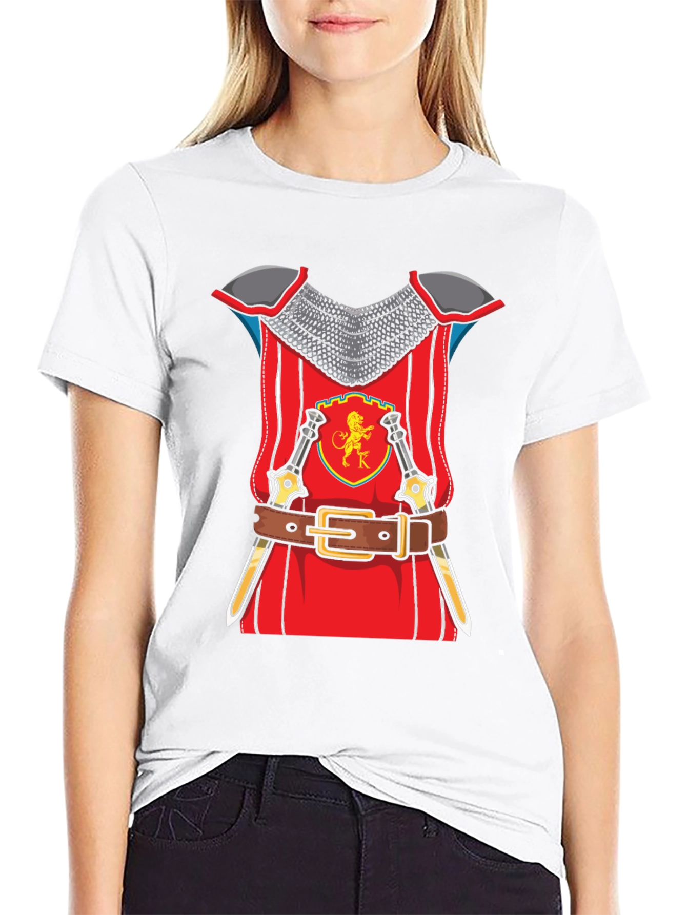 Knight Armor Graphic T-Shirt Novelty Tee