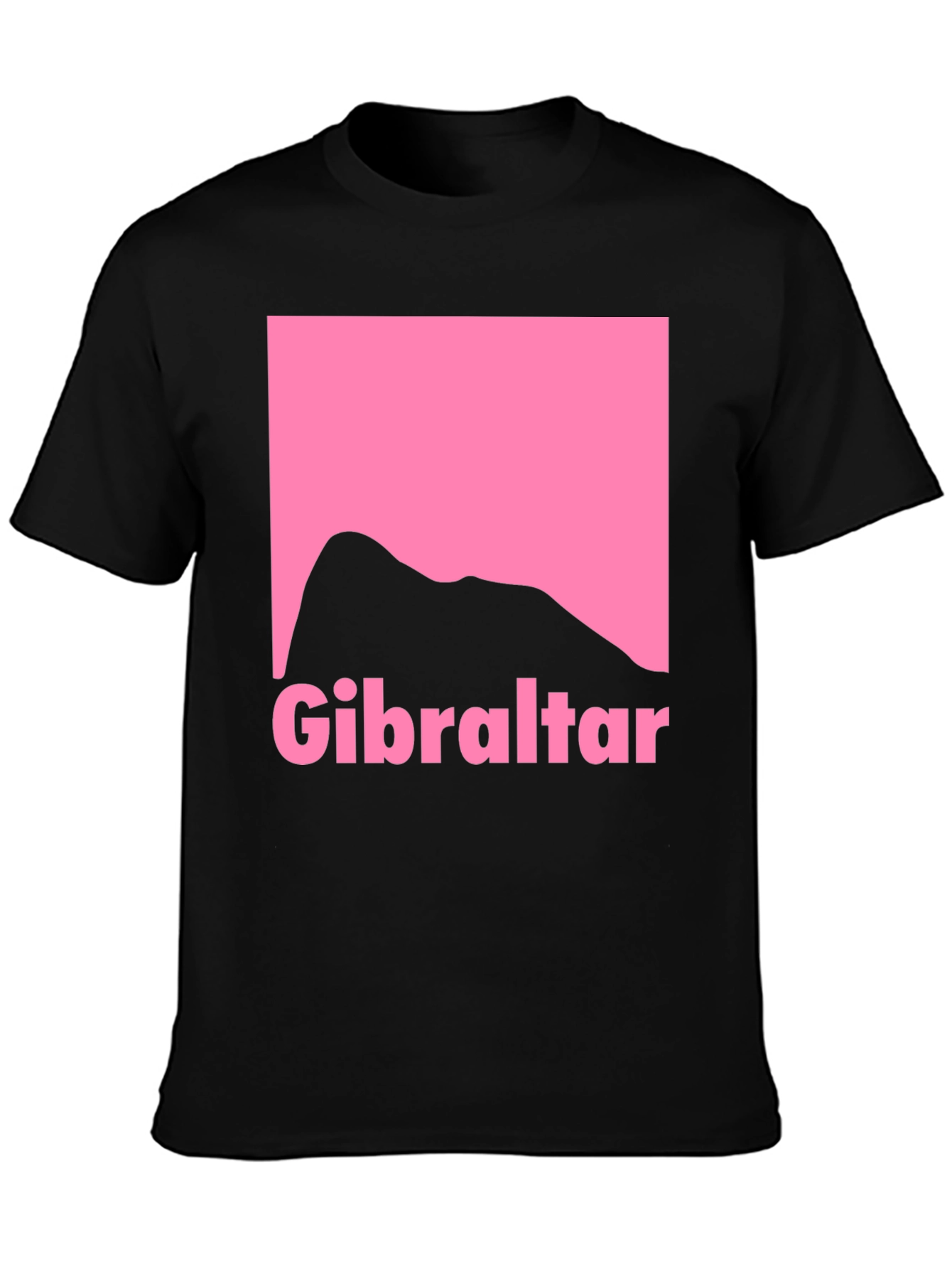 Gibraltar Rock Silhouette T-Shirt - Pink Graphic Print