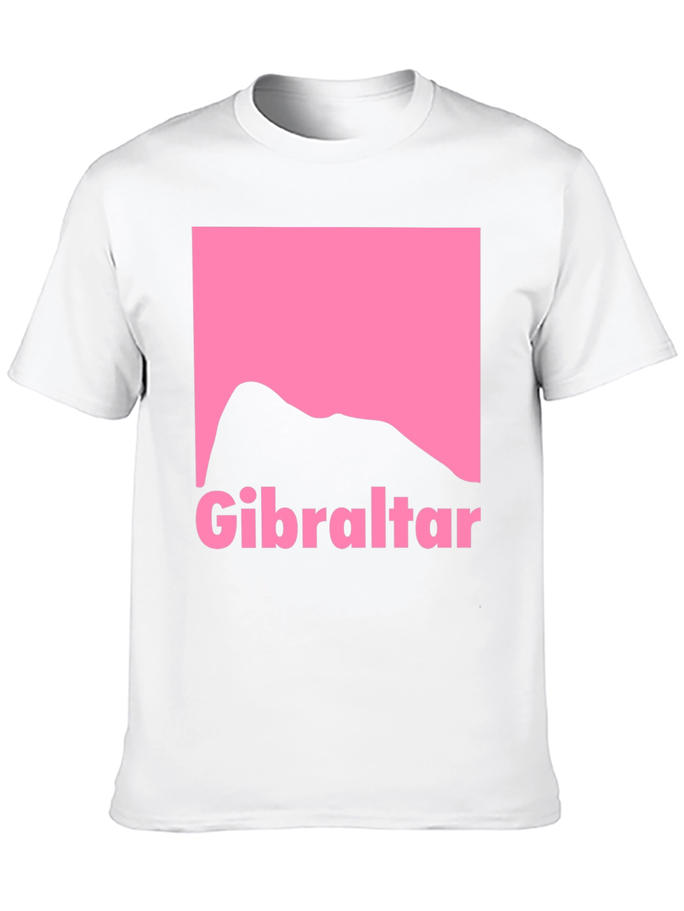 Gibraltar Rock Silhouette T-Shirt - Pink Graphic Print