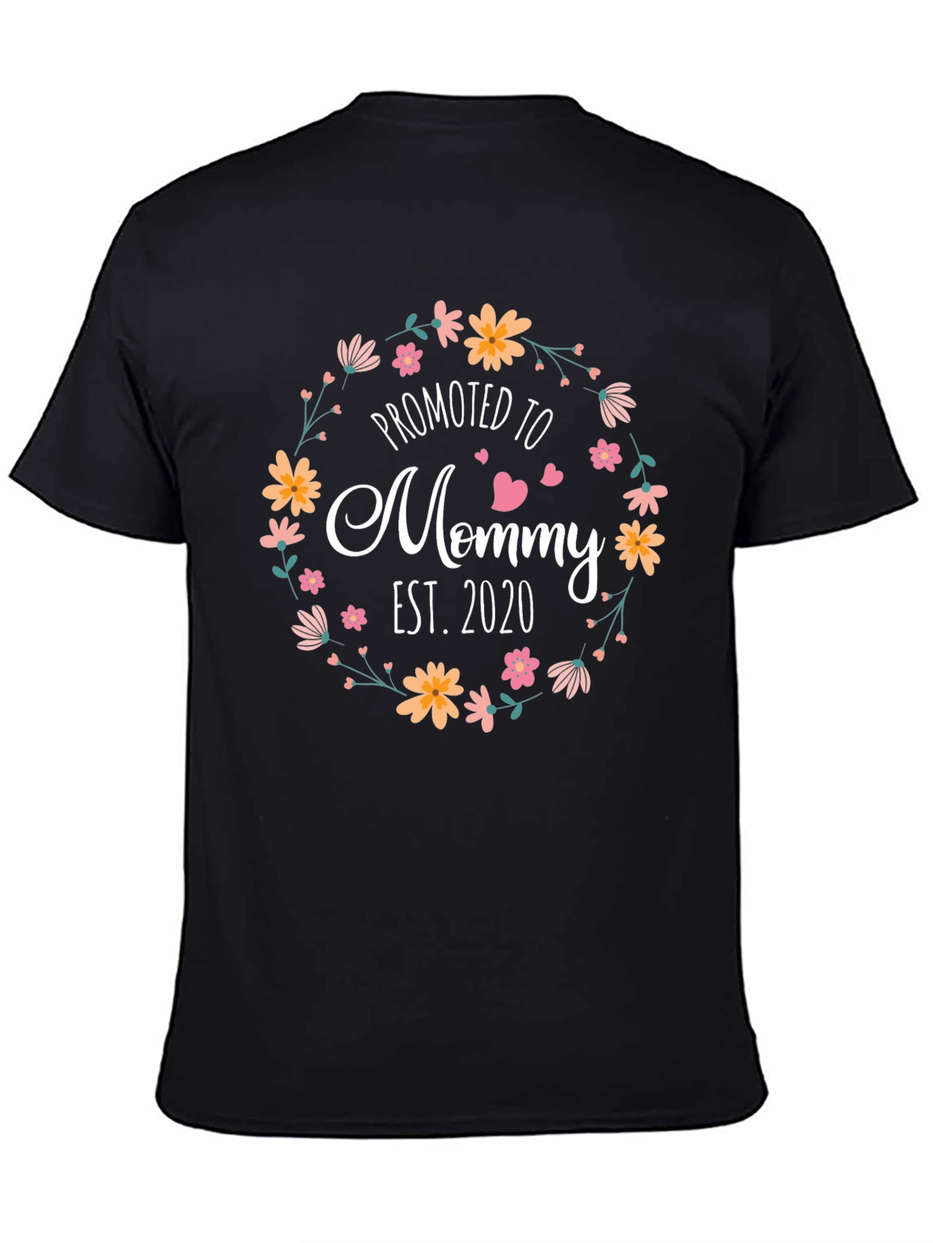 Promoted to Mommy Est. 2020 Floral T-Shirt