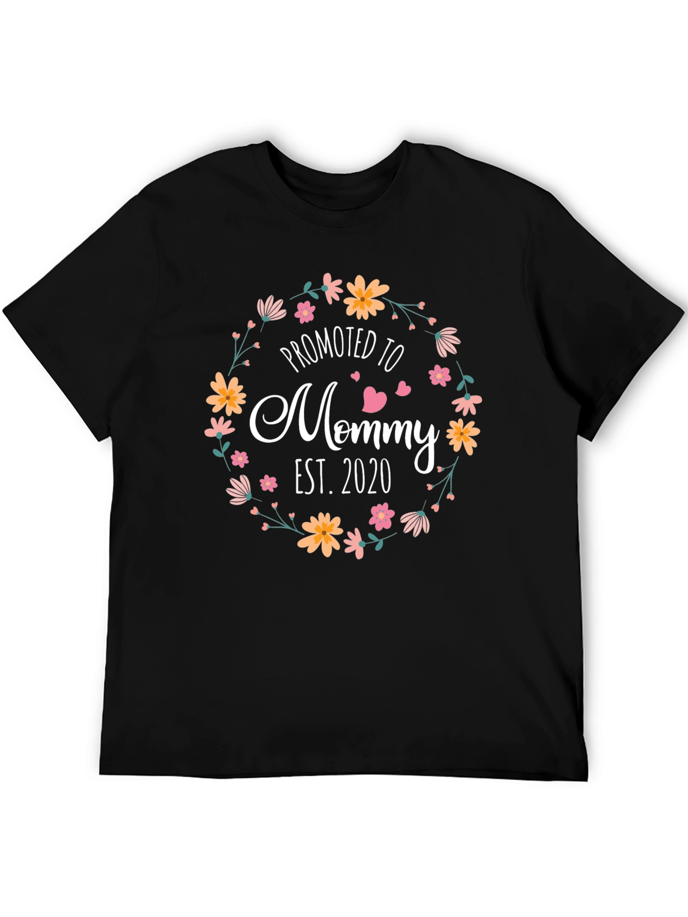Promoted to Mommy Est. 2020 Floral T-Shirt
