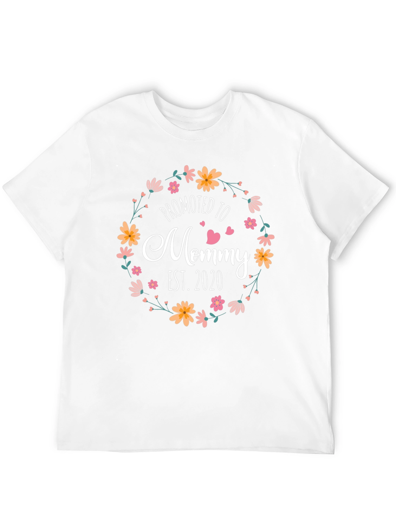 Promoted to Mommy Est. 2020 Floral T-Shirt
