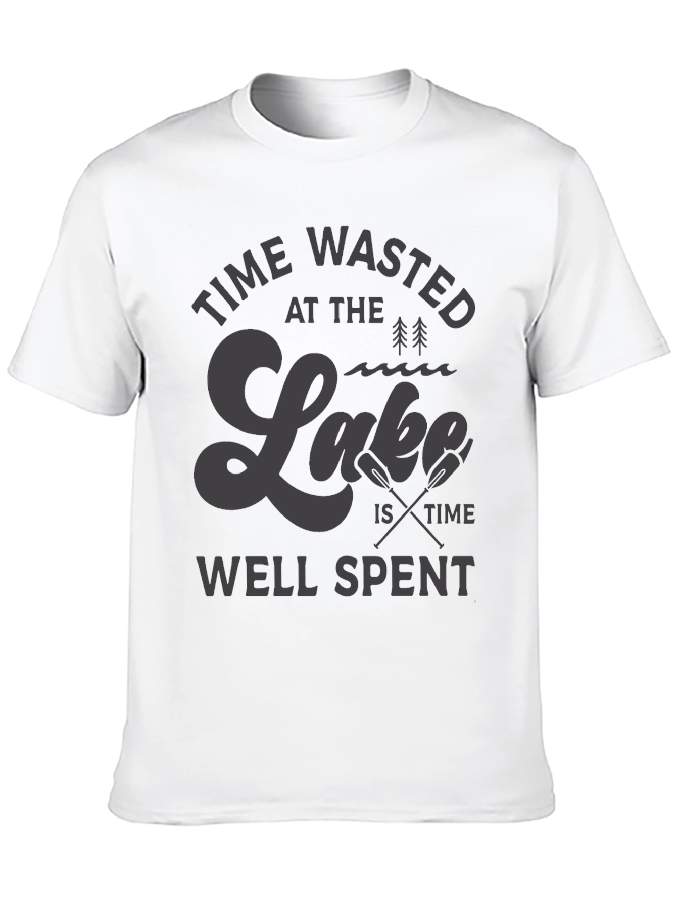 Time Wasted at the Lake Black T-Shirt