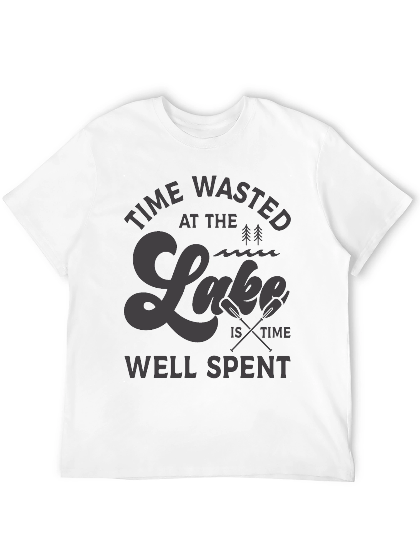 Time Wasted at the Lake Black T-Shirt