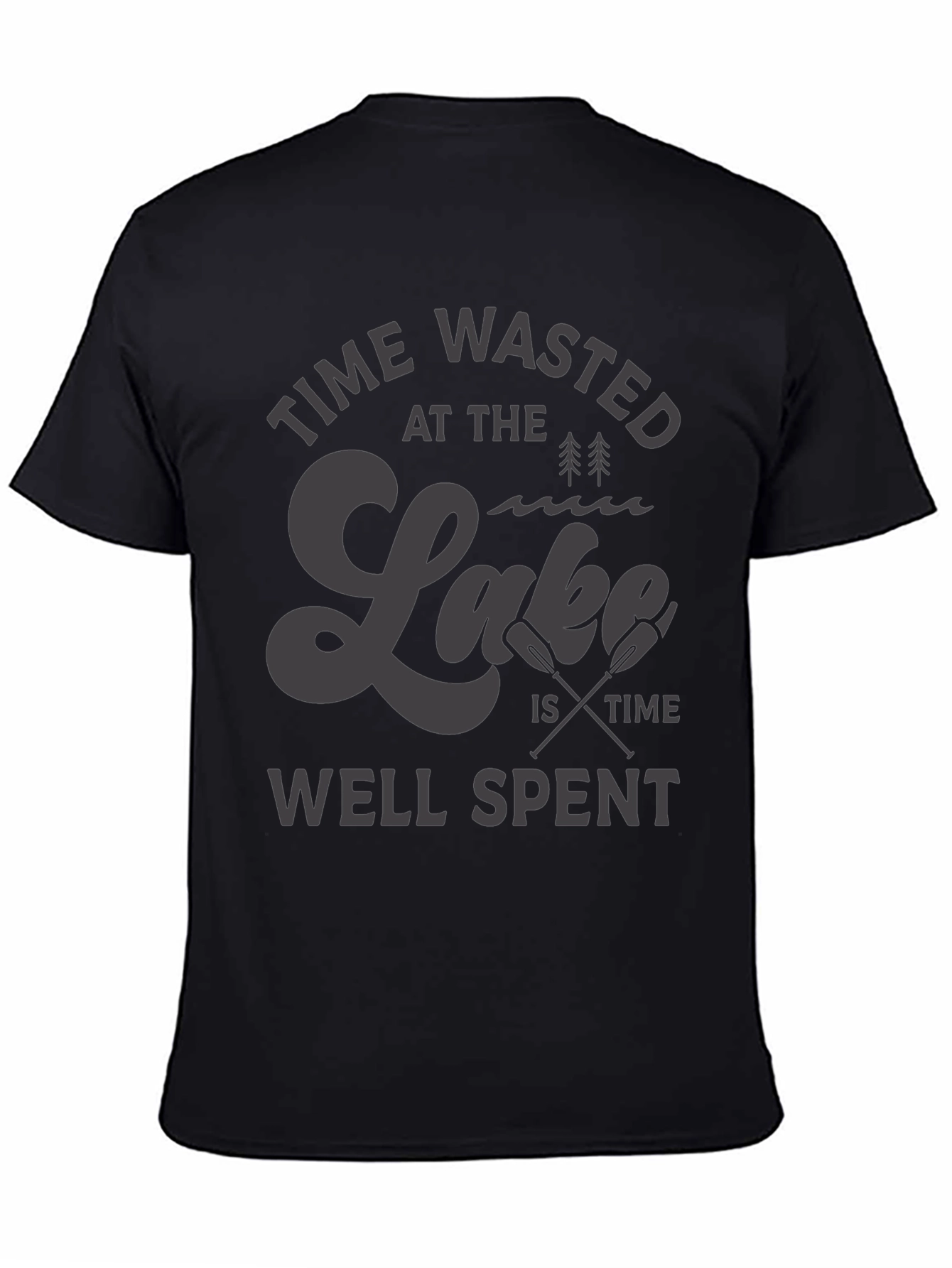 Time Wasted at the Lake Black T-Shirt