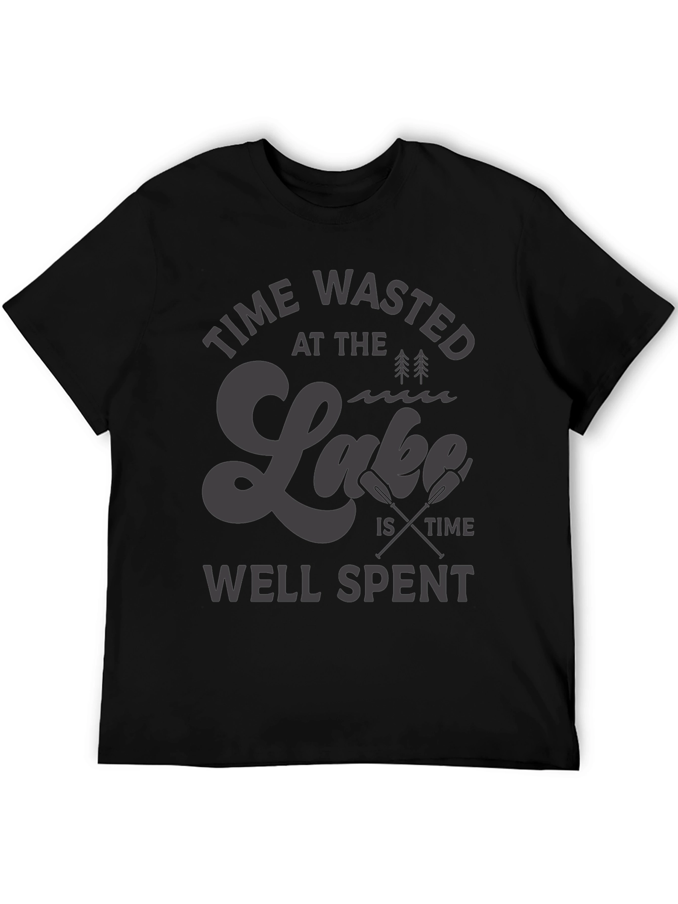 Time Wasted at the Lake Black T-Shirt