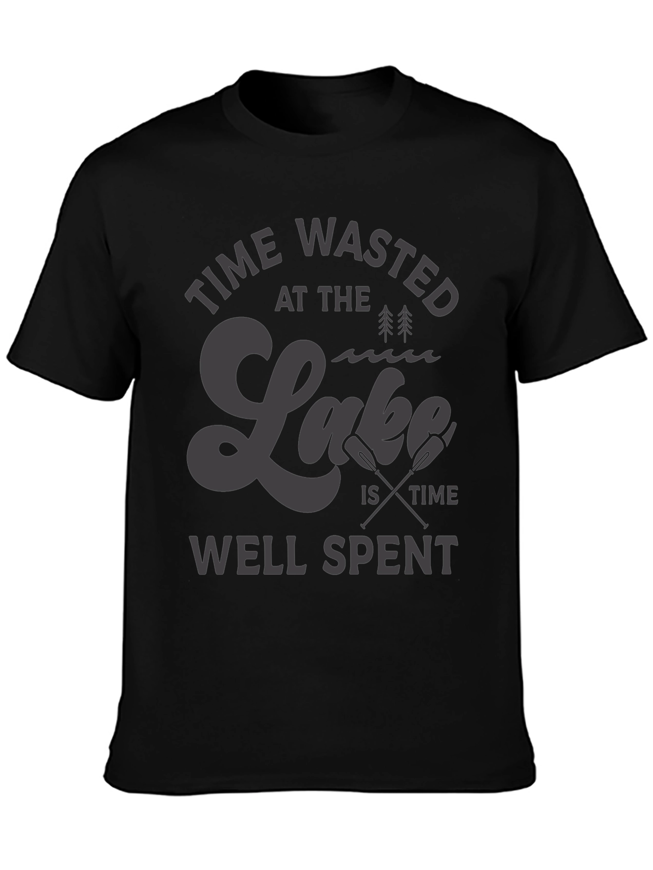 Time Wasted at the Lake Black T-Shirt