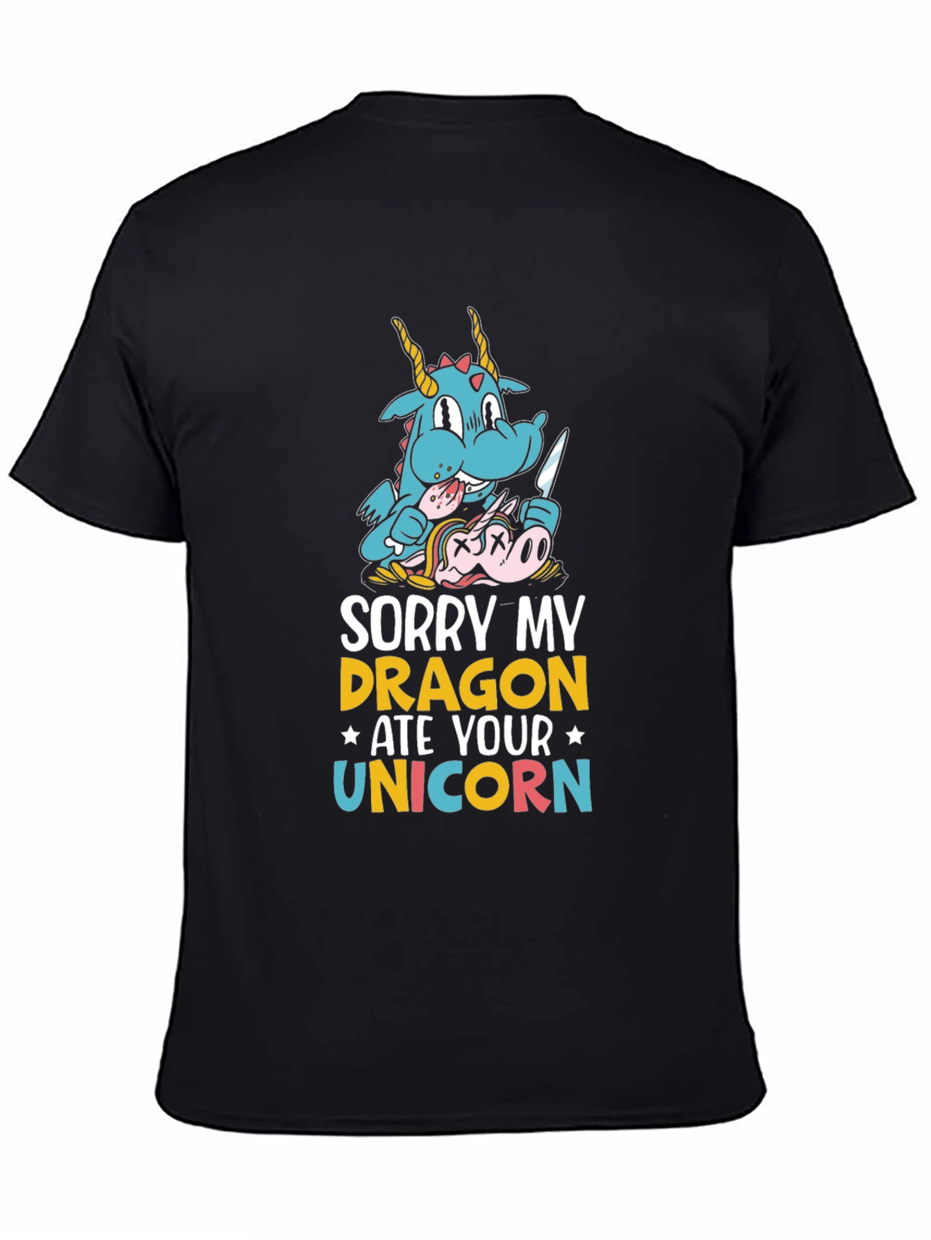 Funny Dragon Ate Unicorn Graphic Tee