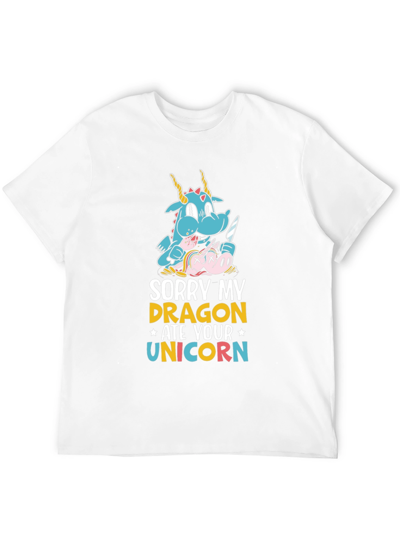 Funny Dragon Ate Unicorn Graphic Tee