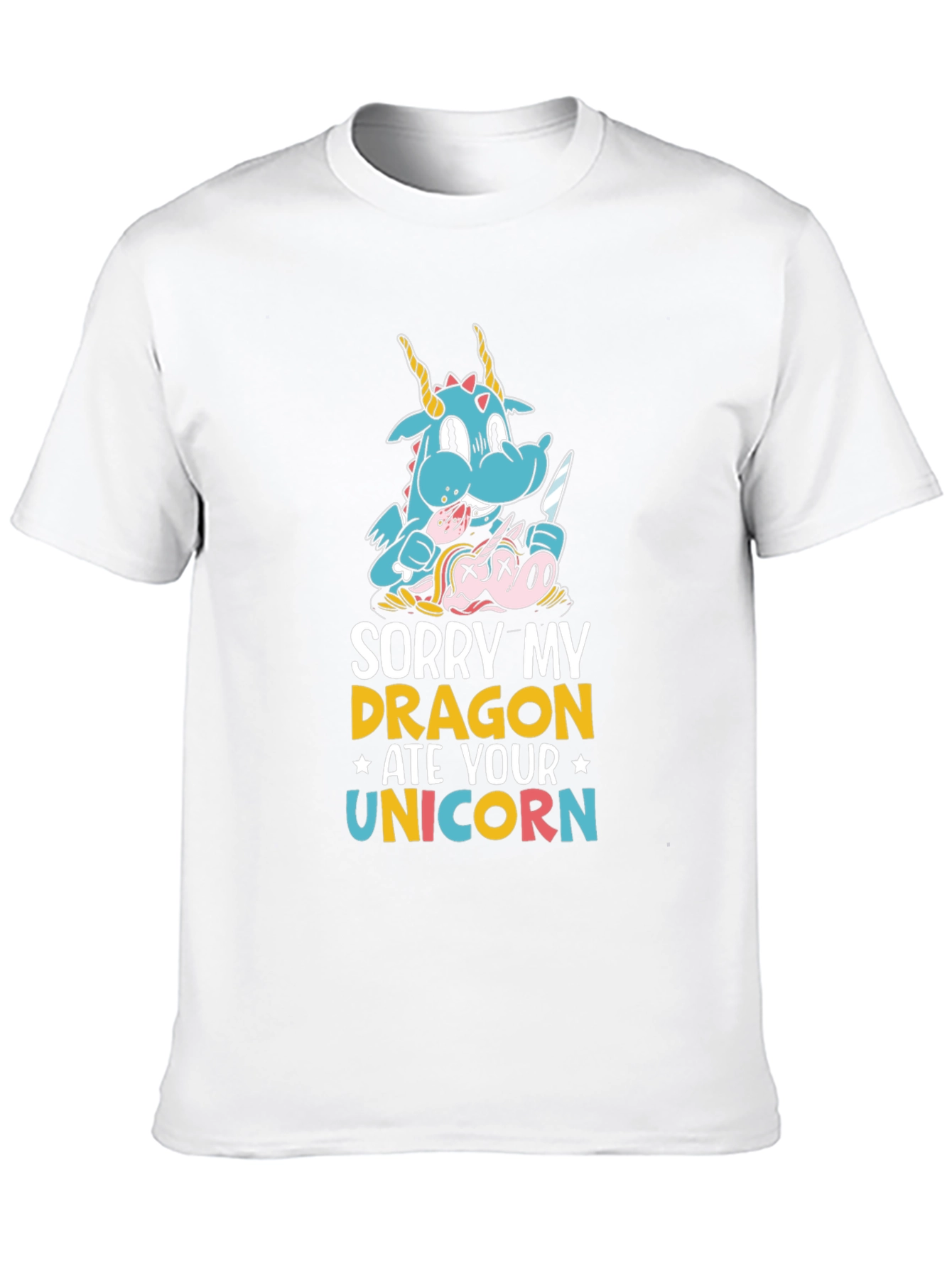 Funny Dragon Ate Unicorn Graphic Tee