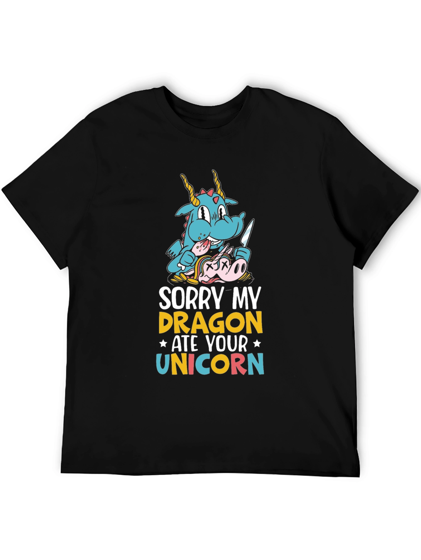 Funny Dragon Ate Unicorn Graphic Tee