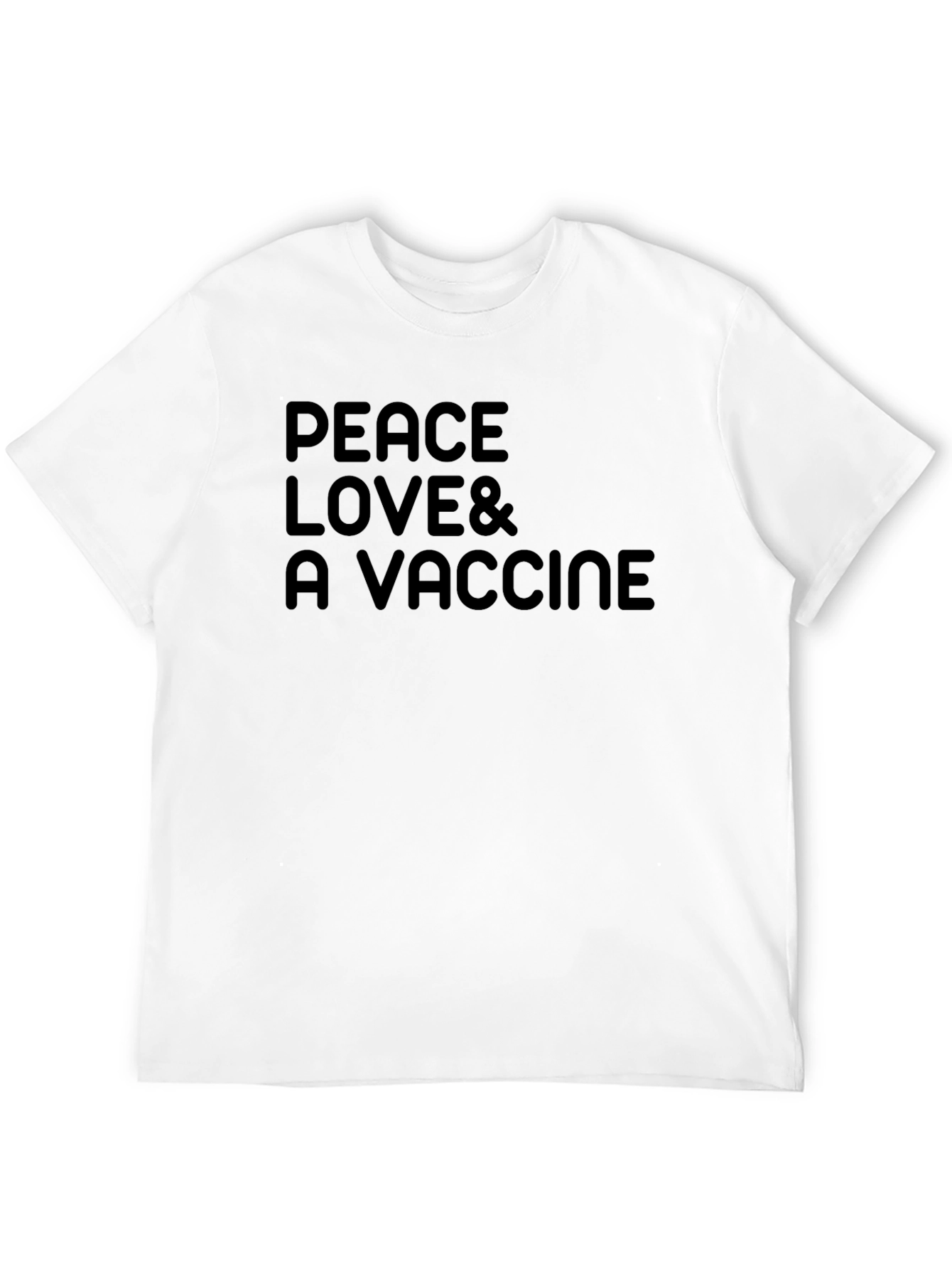 Peace Love & A Vaccine Black T-Shirt