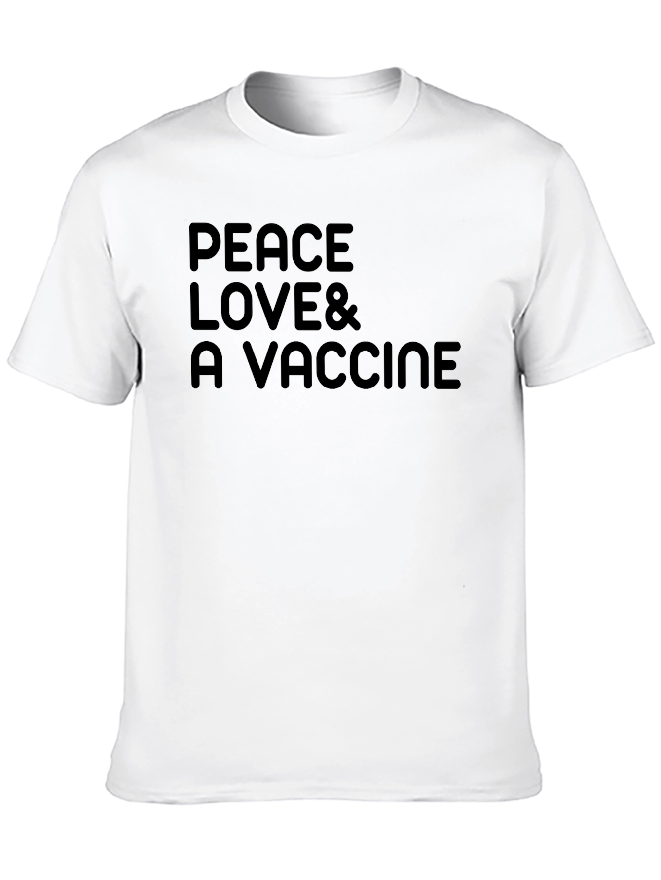 Peace Love & A Vaccine Black T-Shirt