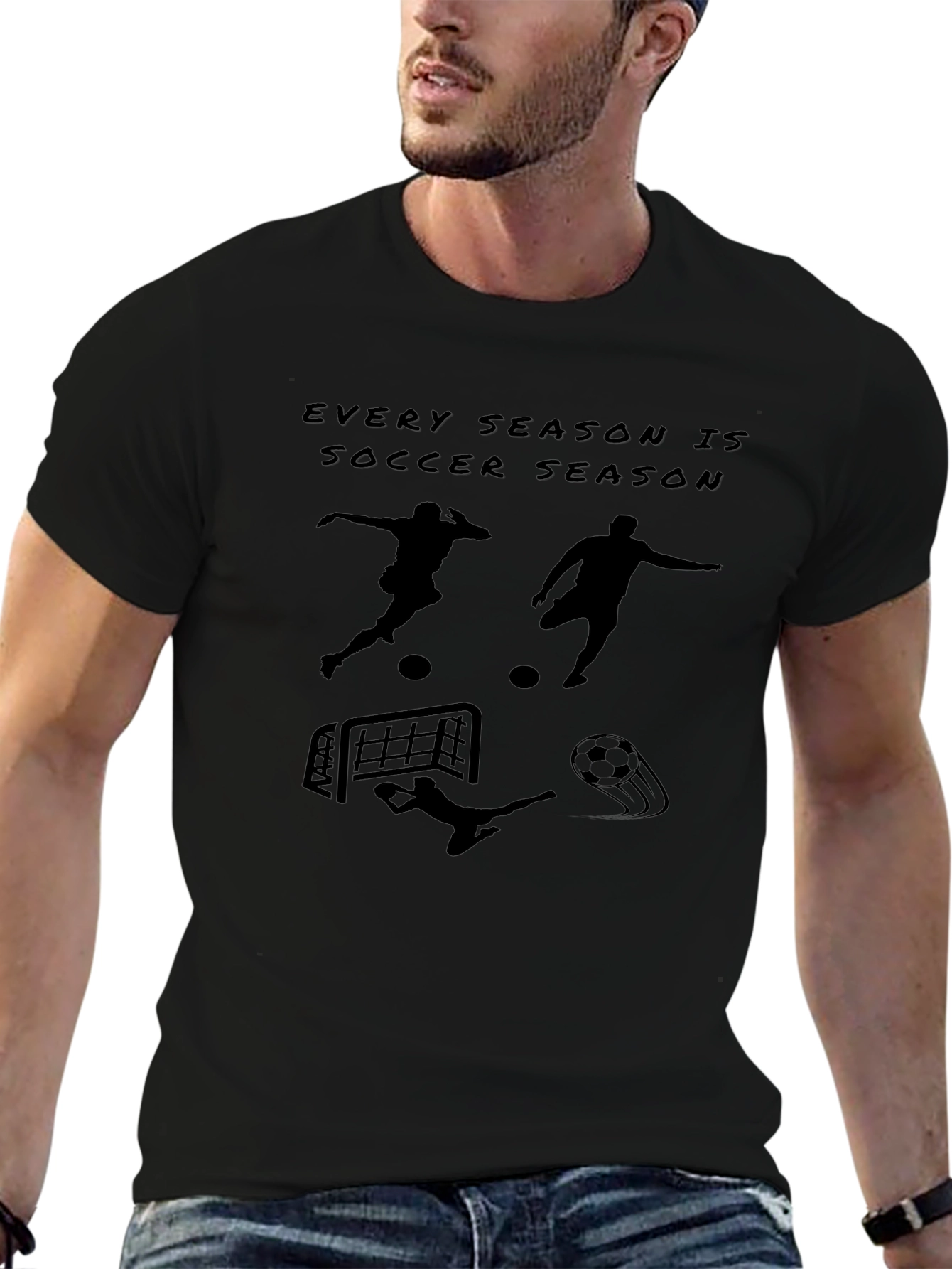 Every Season Is Soccer Season Black T-Shirt
