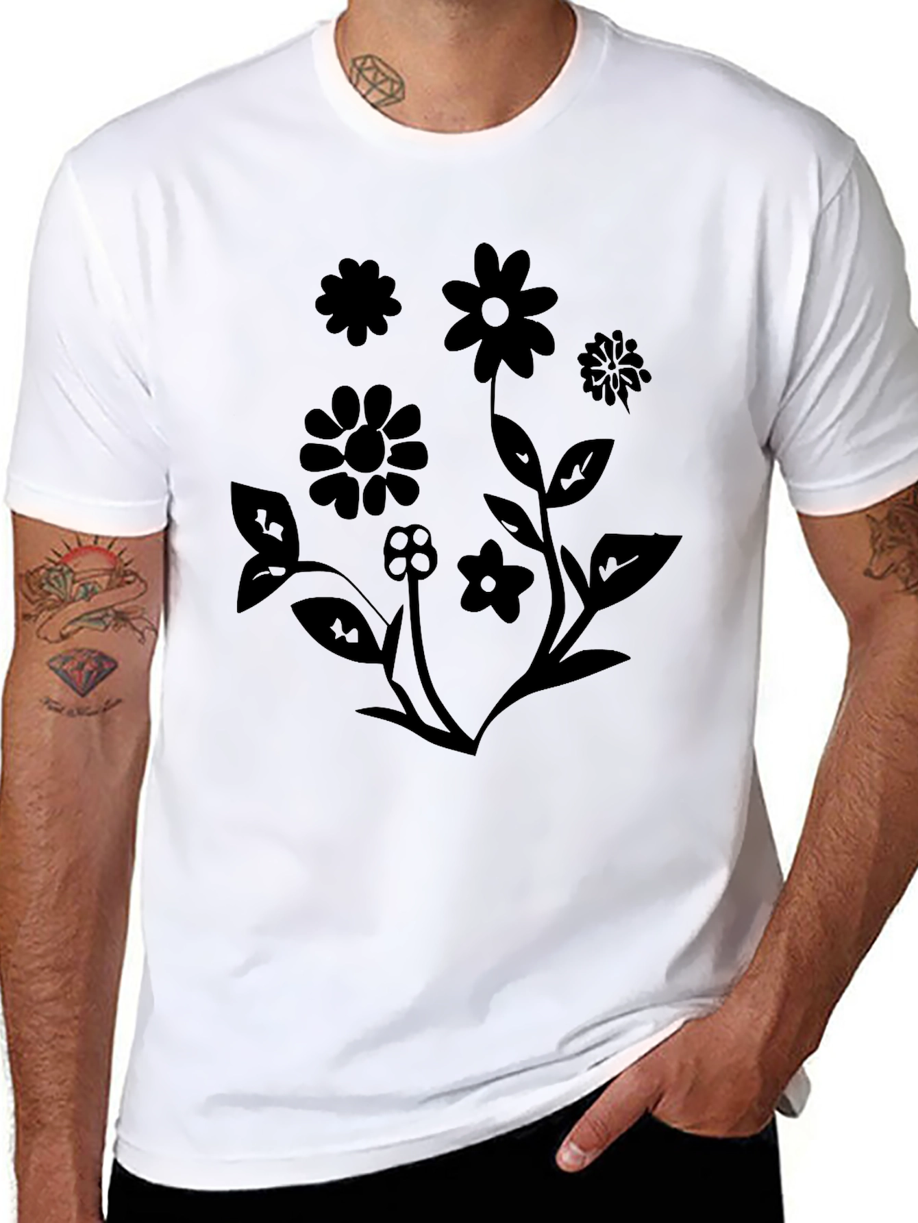 Floral Graphic Black T-Shirt - Stylish & Trendy
