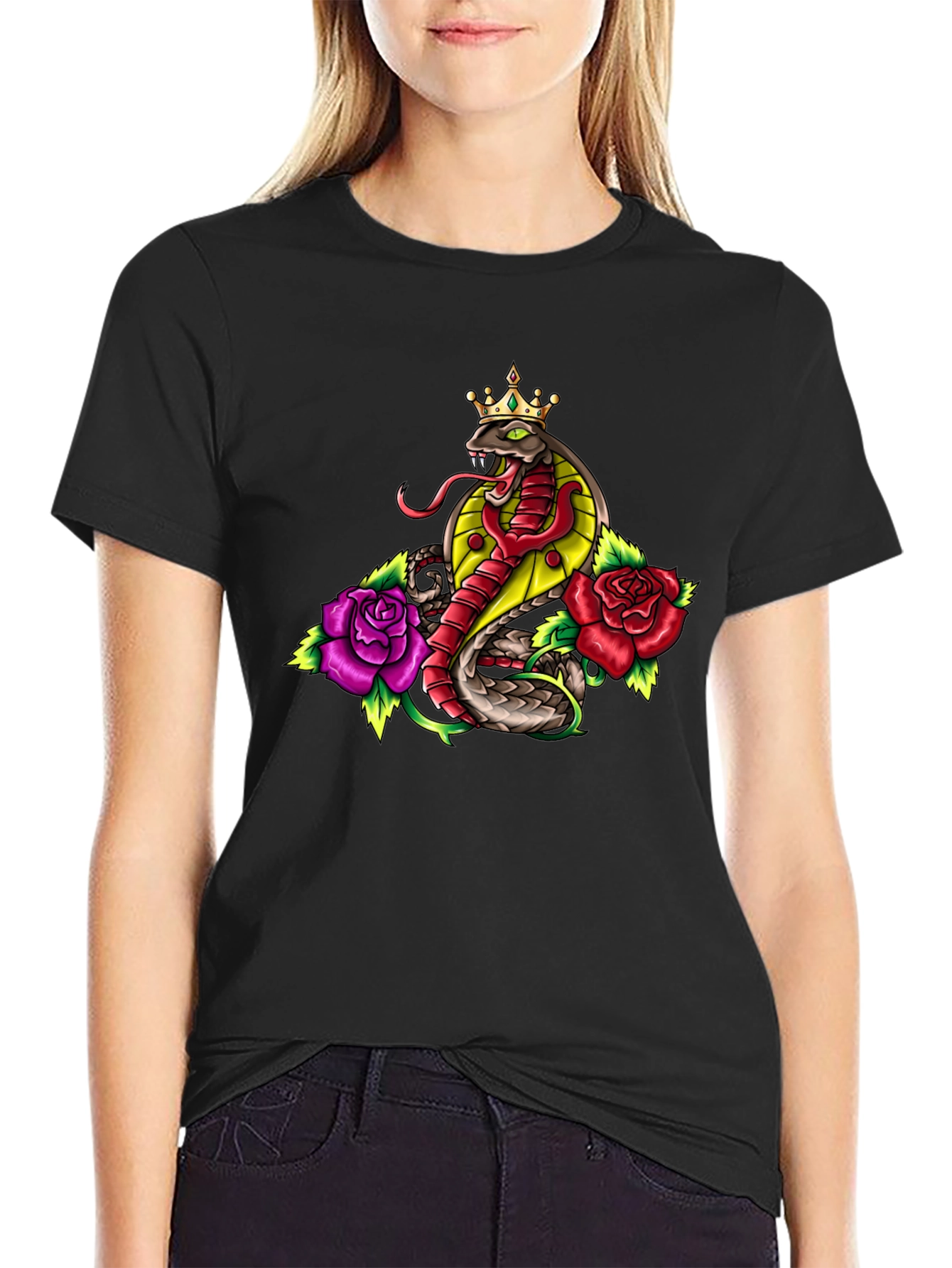 King Cobra Rose Tattoo Graphic Tee
