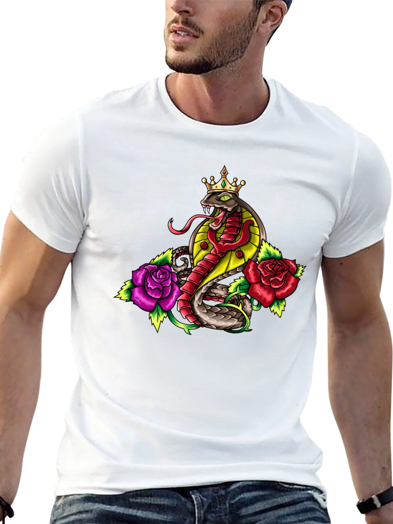 King Cobra Rose Tattoo Graphic Tee