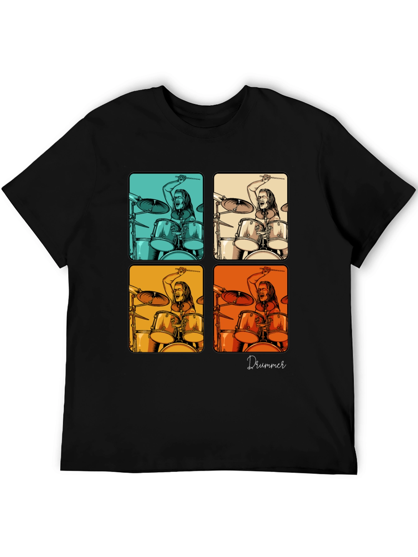 Drummer Pop Art Graphic T-Shirt