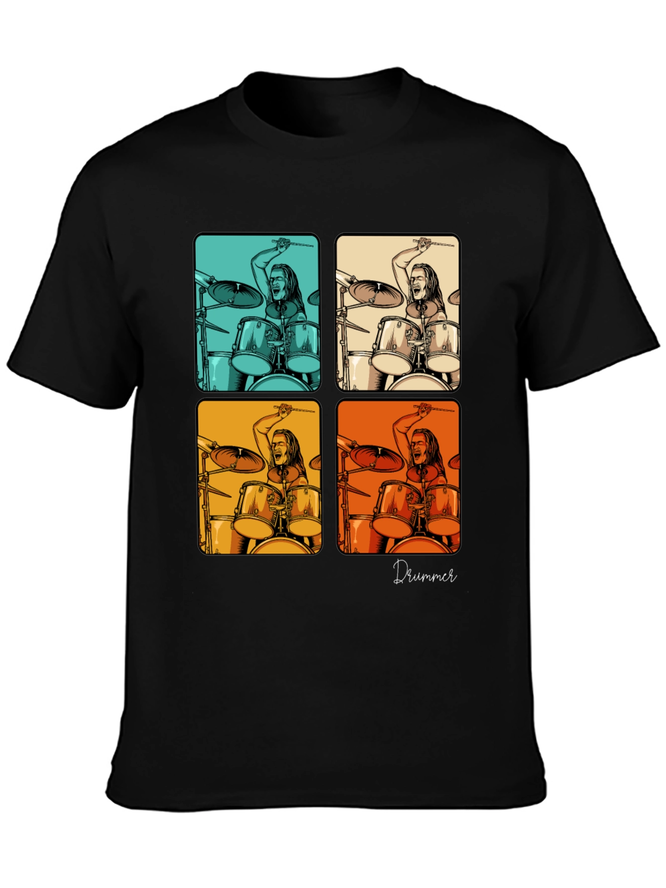 Drummer Pop Art Graphic T-Shirt