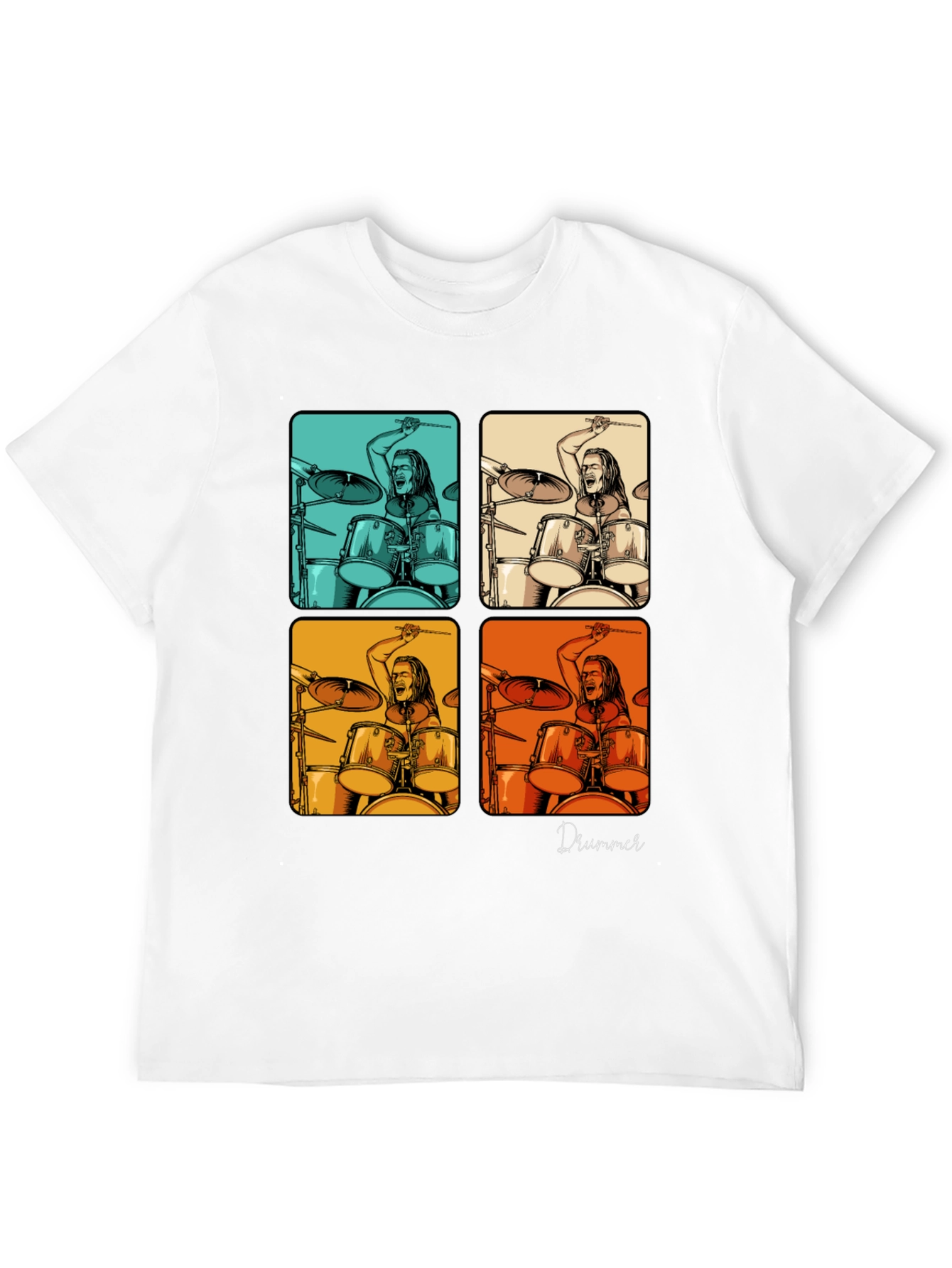 Drummer Pop Art Graphic T-Shirt