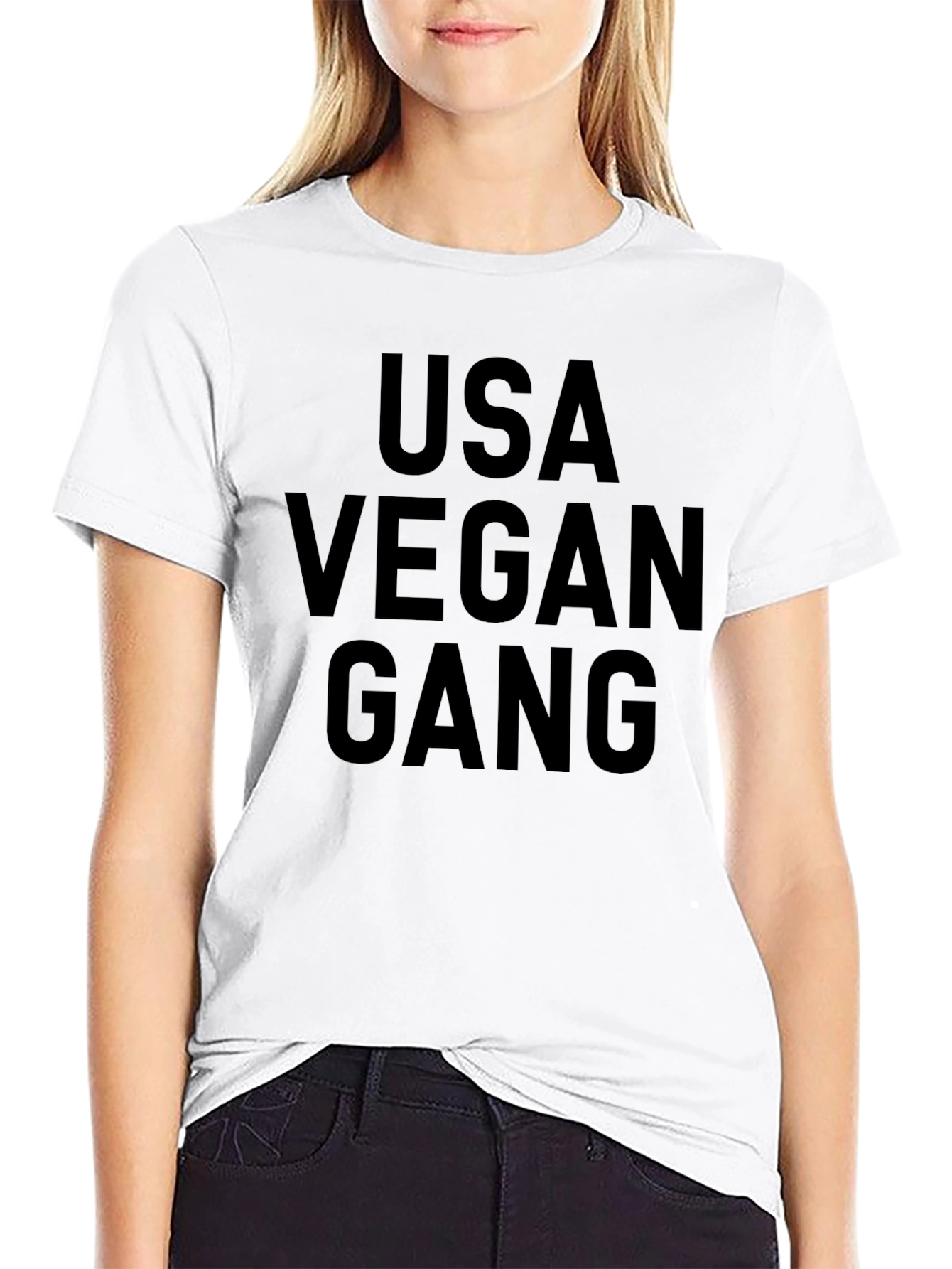 USA Vegan Gang Graphic Tee - Black