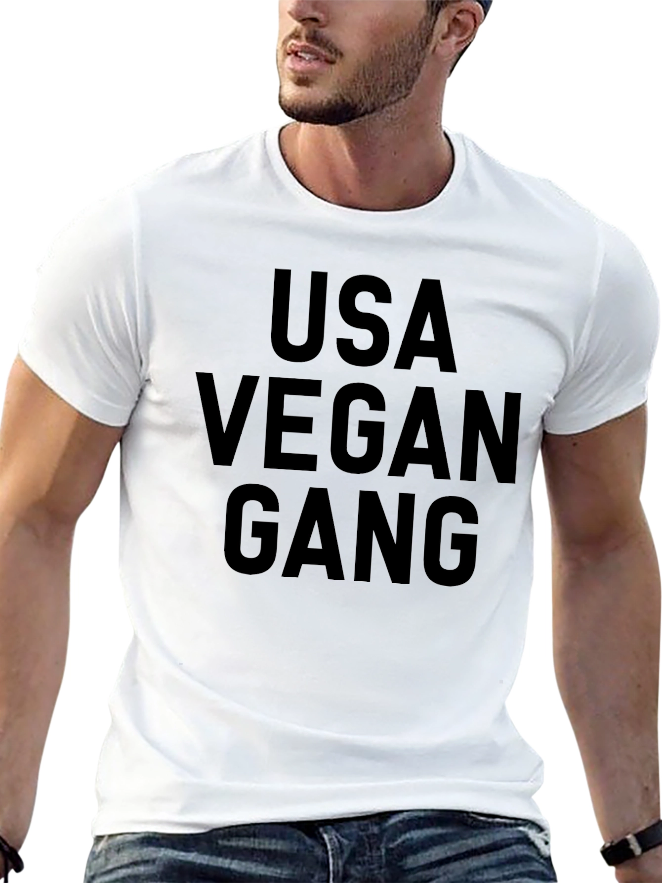 USA Vegan Gang Graphic Tee - Black