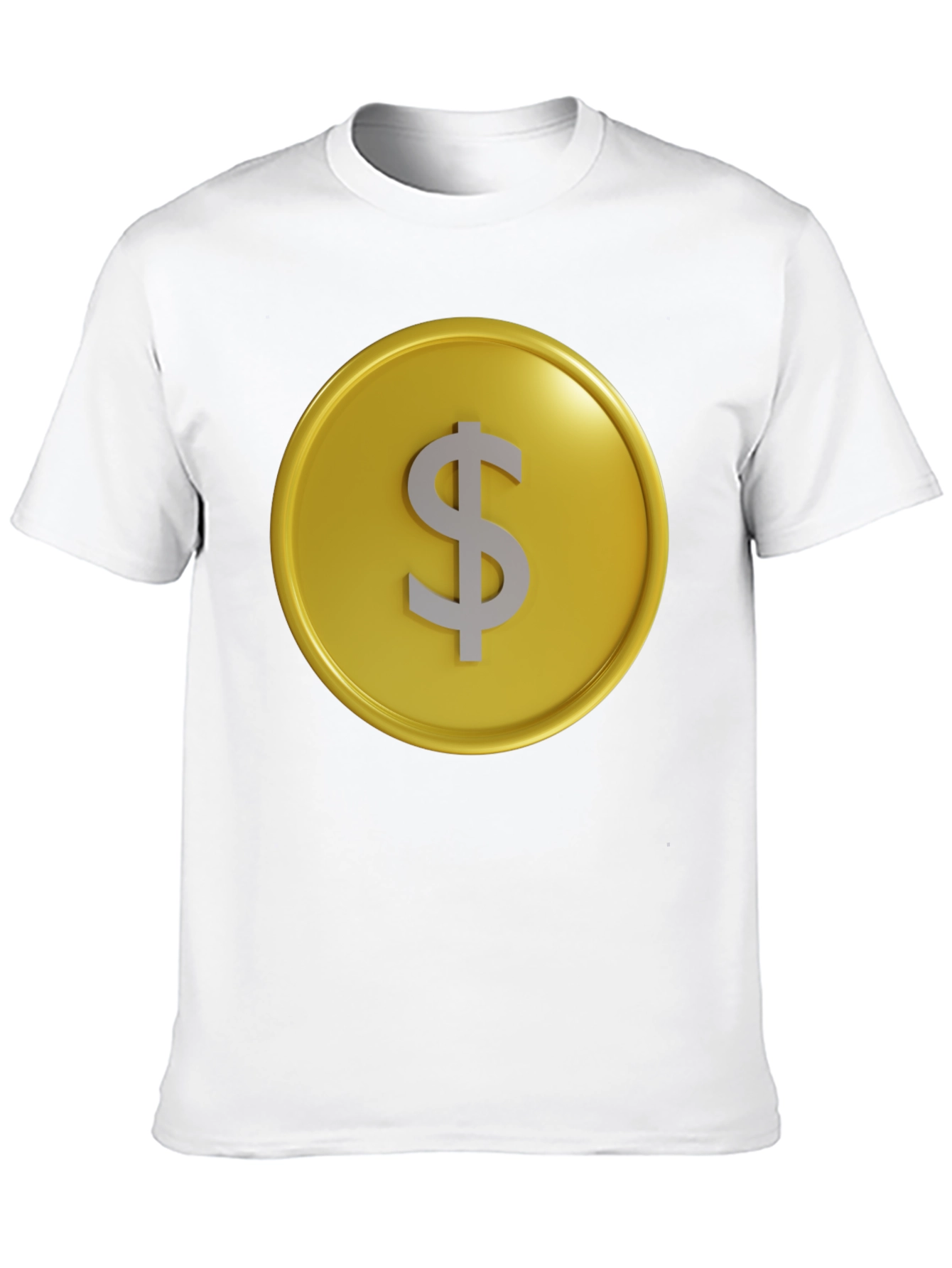 Gold Coin Dollar Sign Graphic Tee - Black T-Shirt