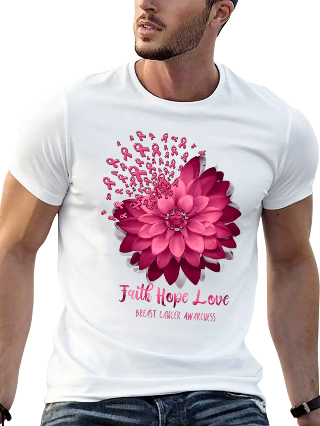 Faith Hope Love Breast Cancer Awareness T-Shirt