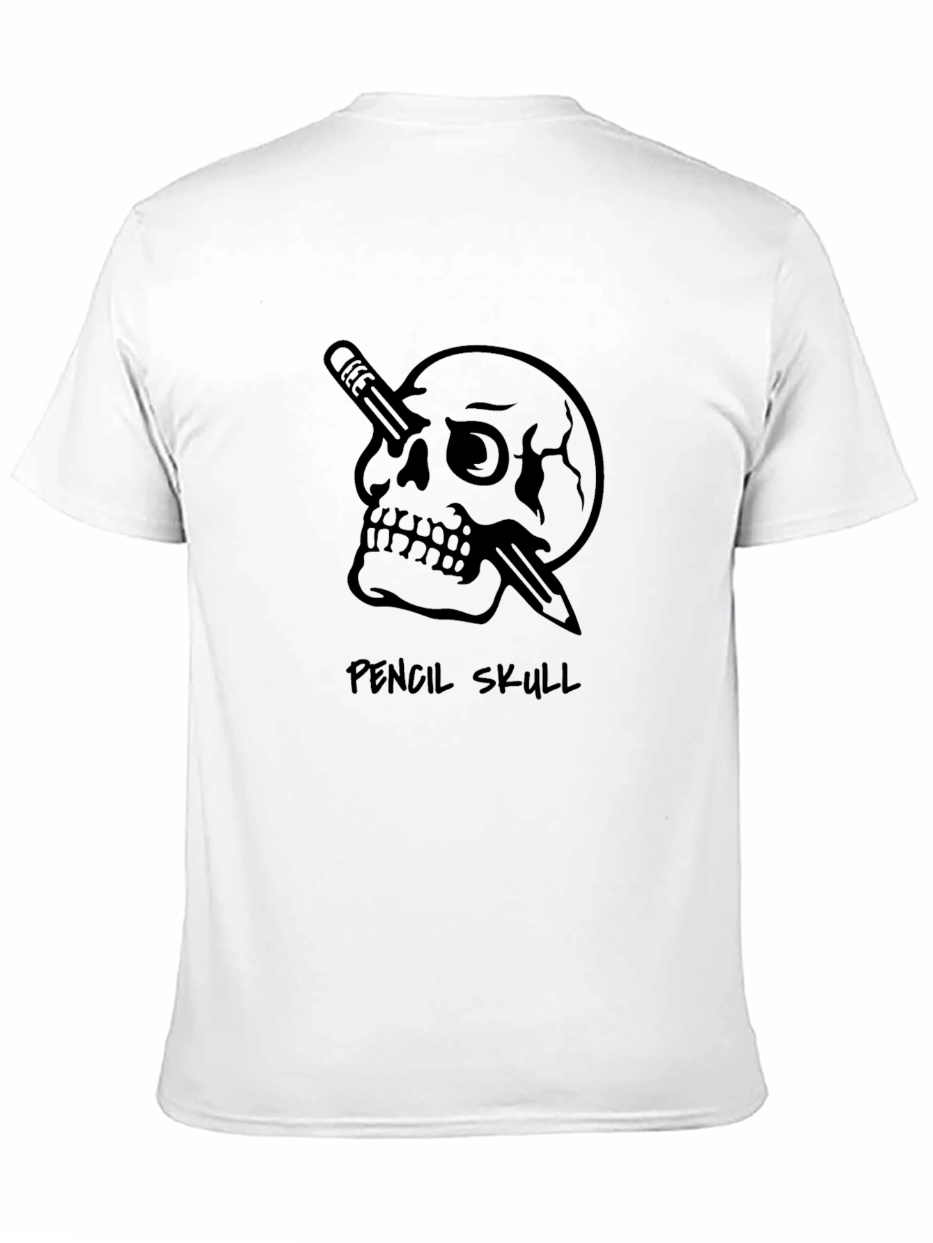 Pencil Skull Graphic T-Shirt - Black