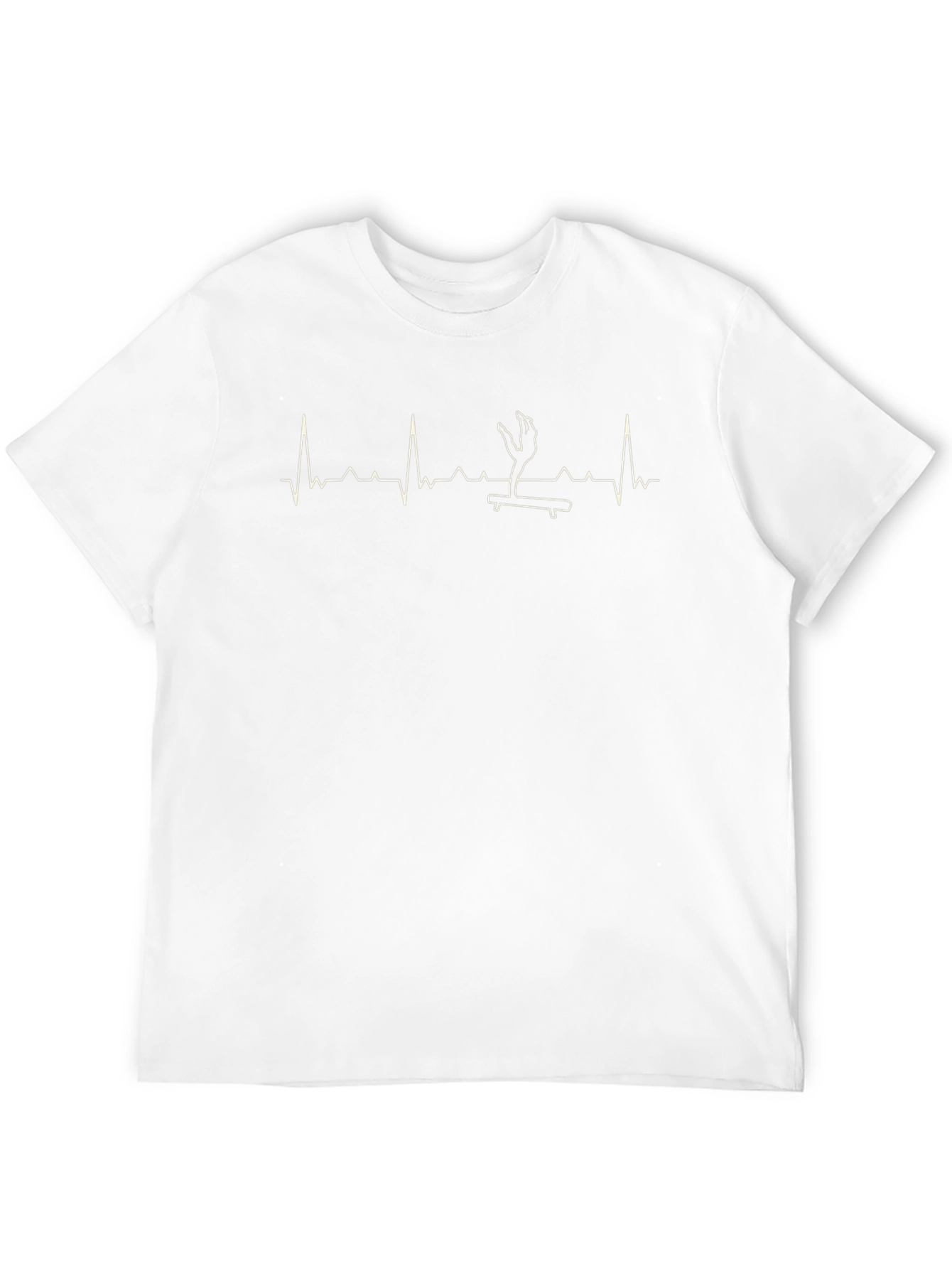 Skateboarding Heartbeat Graphic Tee - Cool Black T-Shirt