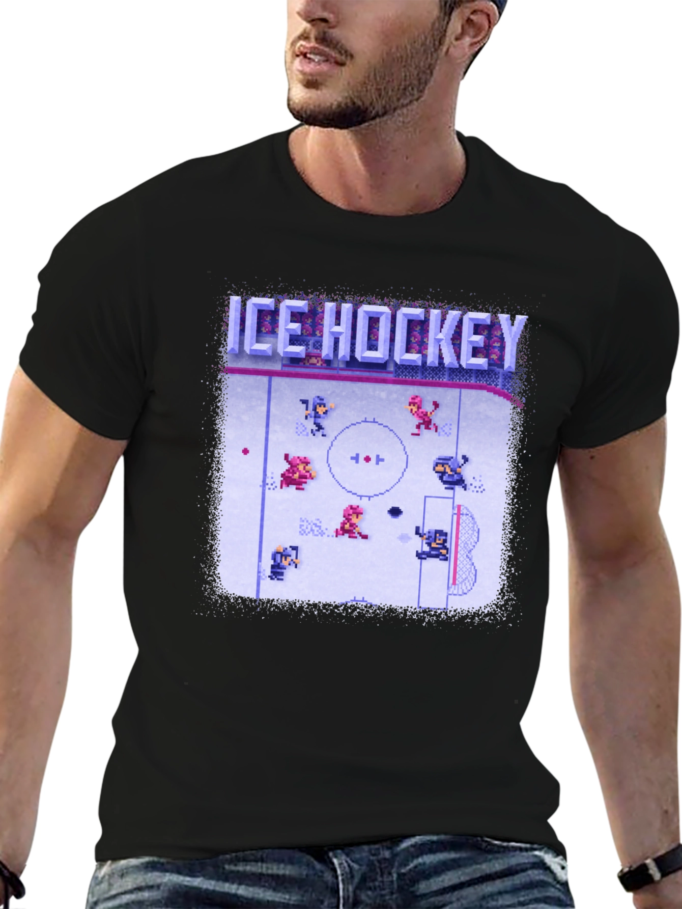 Retro Ice Hockey Gamer T-Shirt