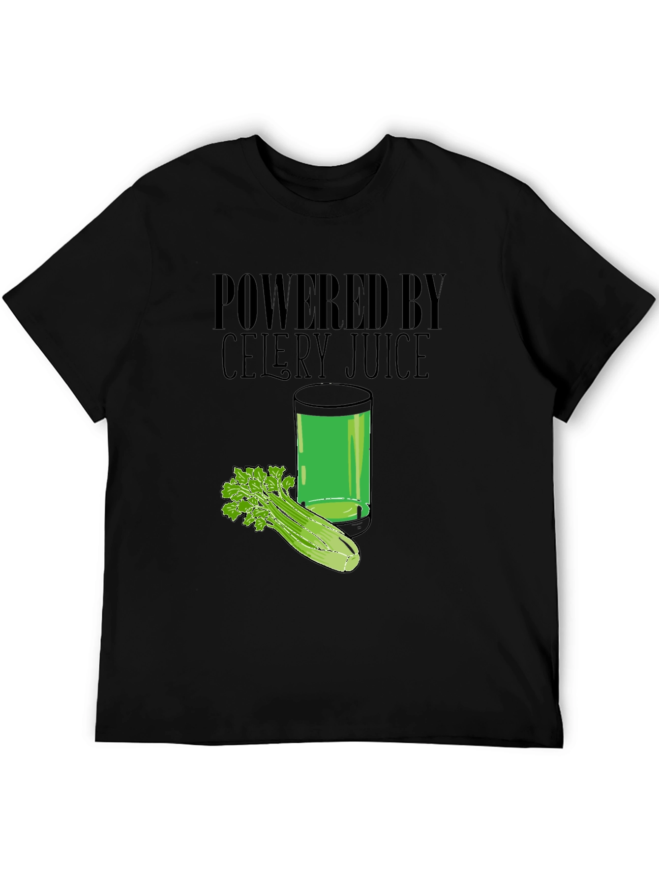 Powered by Celery Juice T-Shirt - Black Graphic Tee