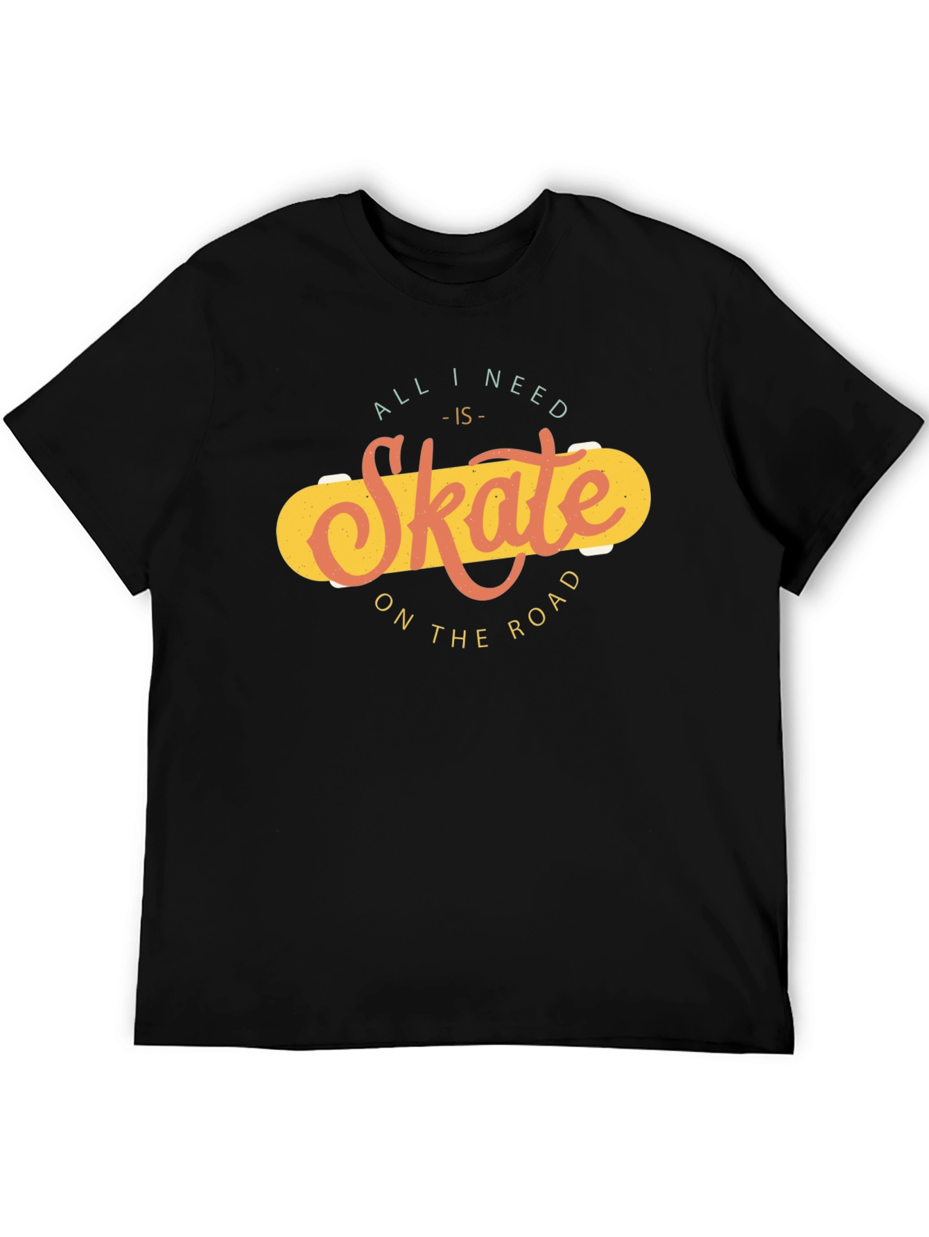 Skate On The Road Black T-Shirt