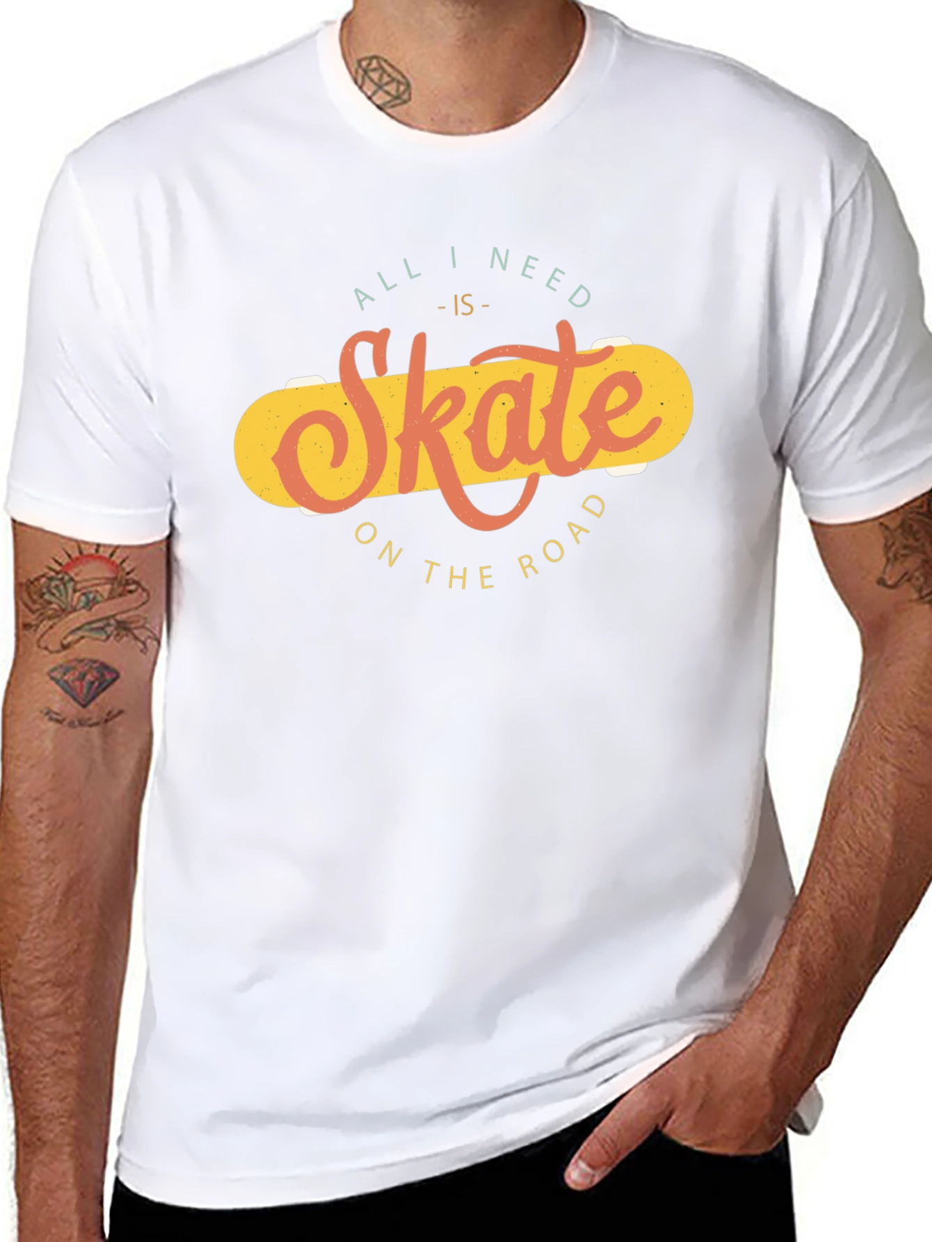 Skate On The Road Black T-Shirt
