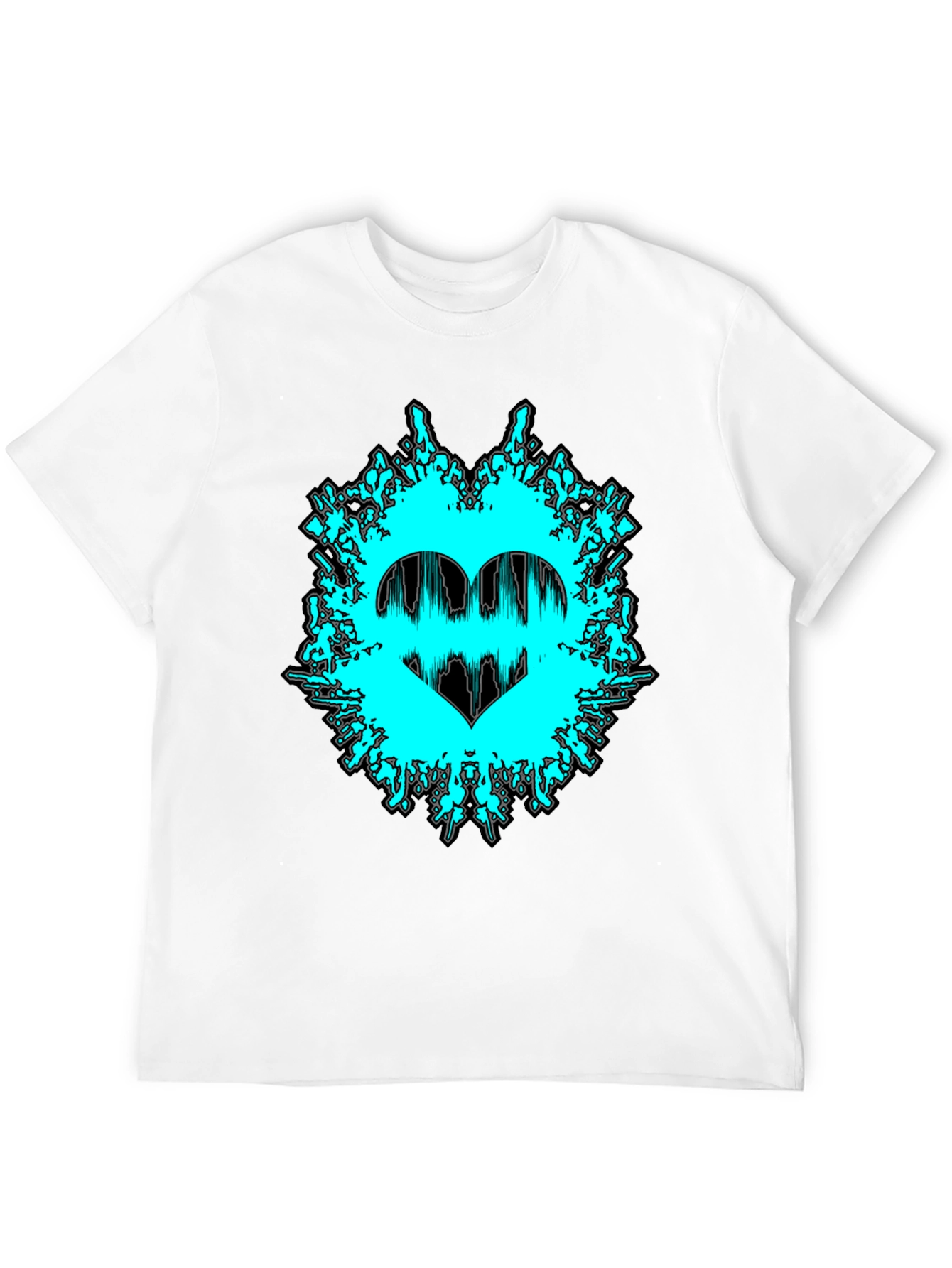 Graphic Print Tee - Heartbeat Love Design