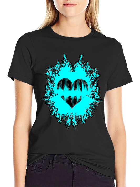 Graphic Print Tee - Heartbeat Love Design