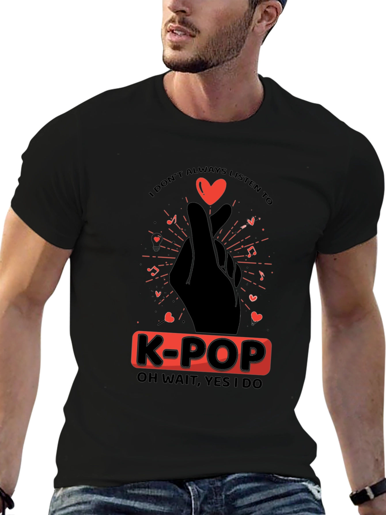 K-POP Heart Hand T-Shirt - Music Lover Tee