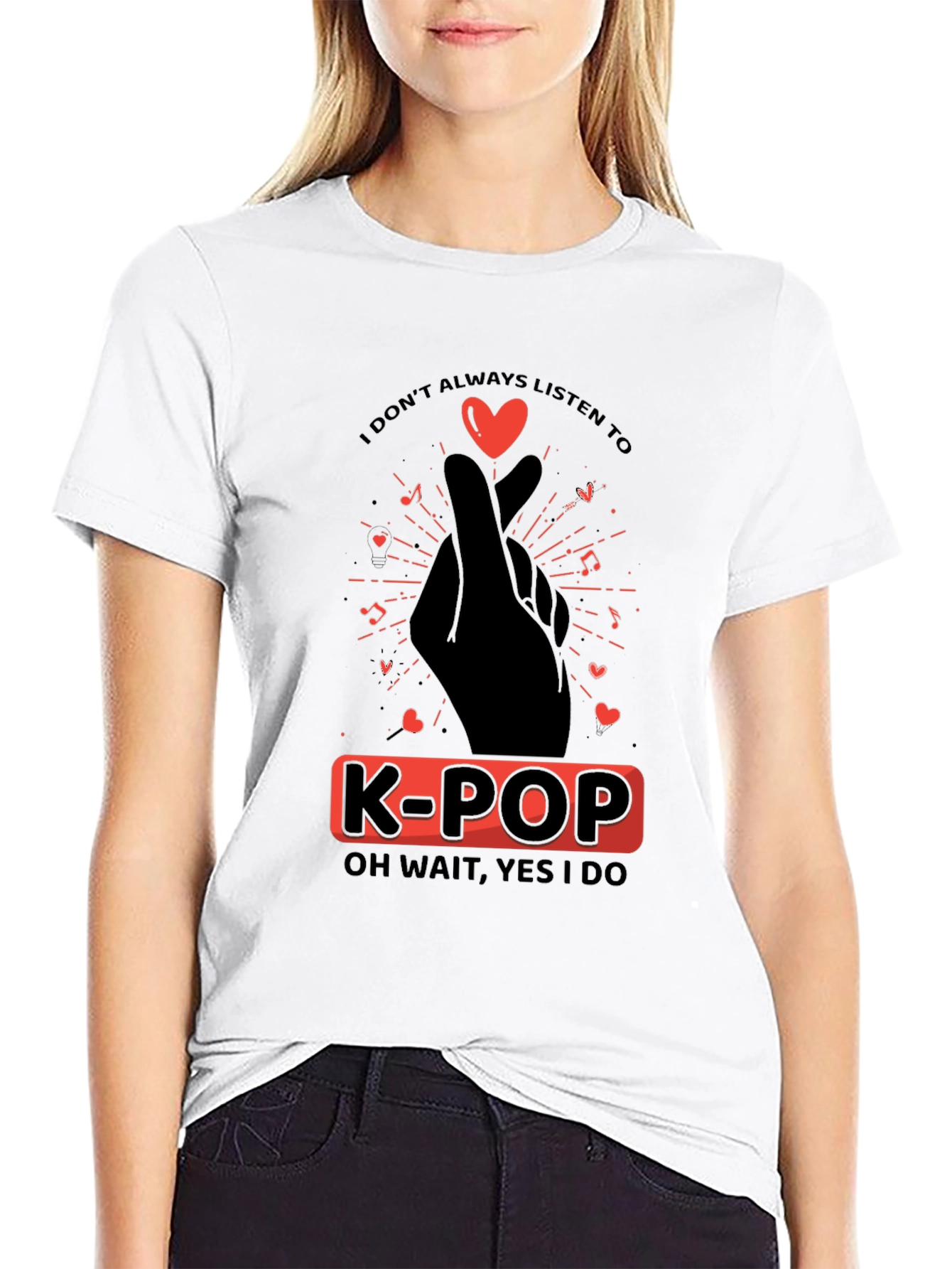 K-POP Heart Hand T-Shirt - Music Lover Tee