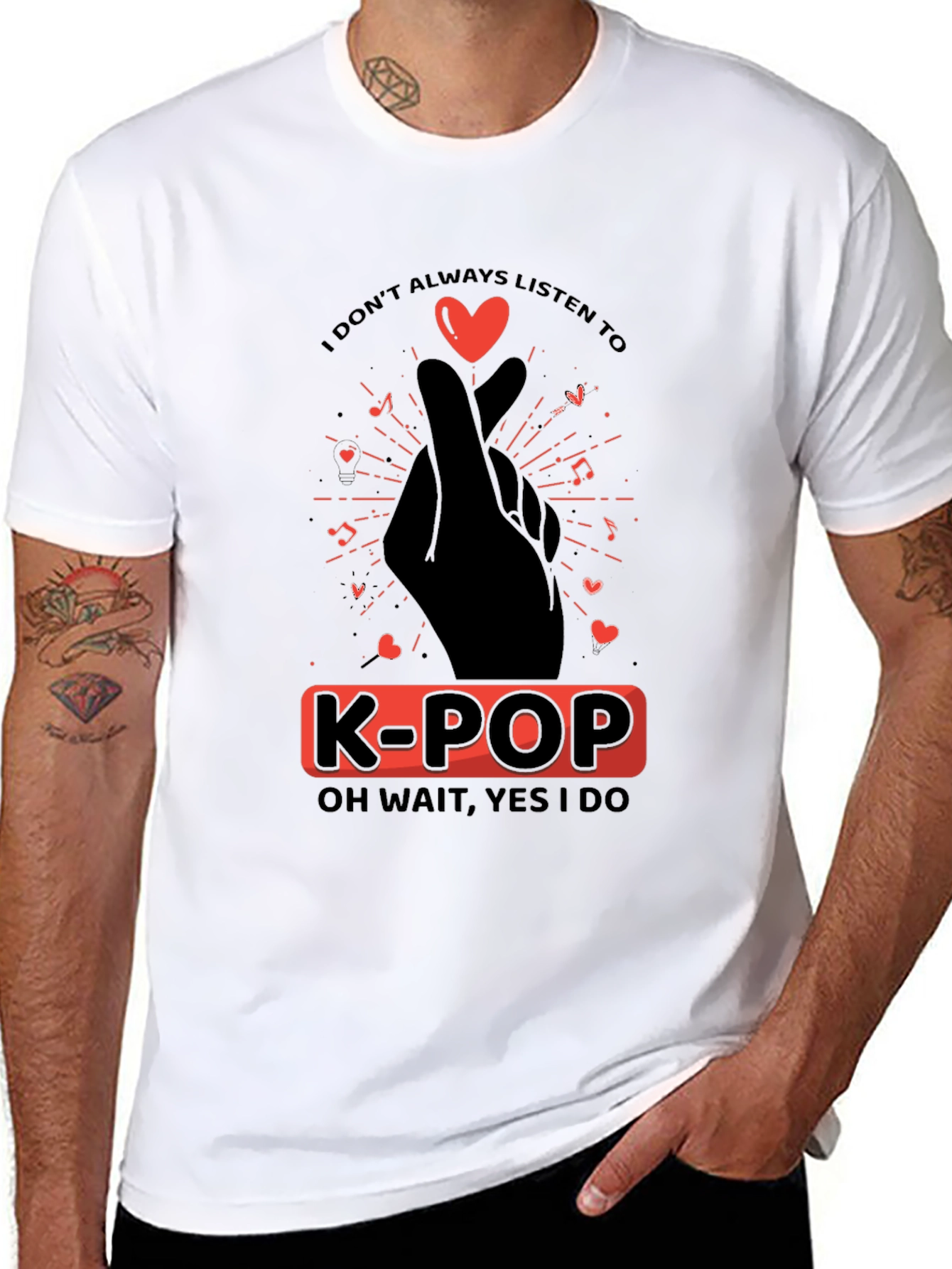 K-POP Heart Hand T-Shirt - Music Lover Tee
