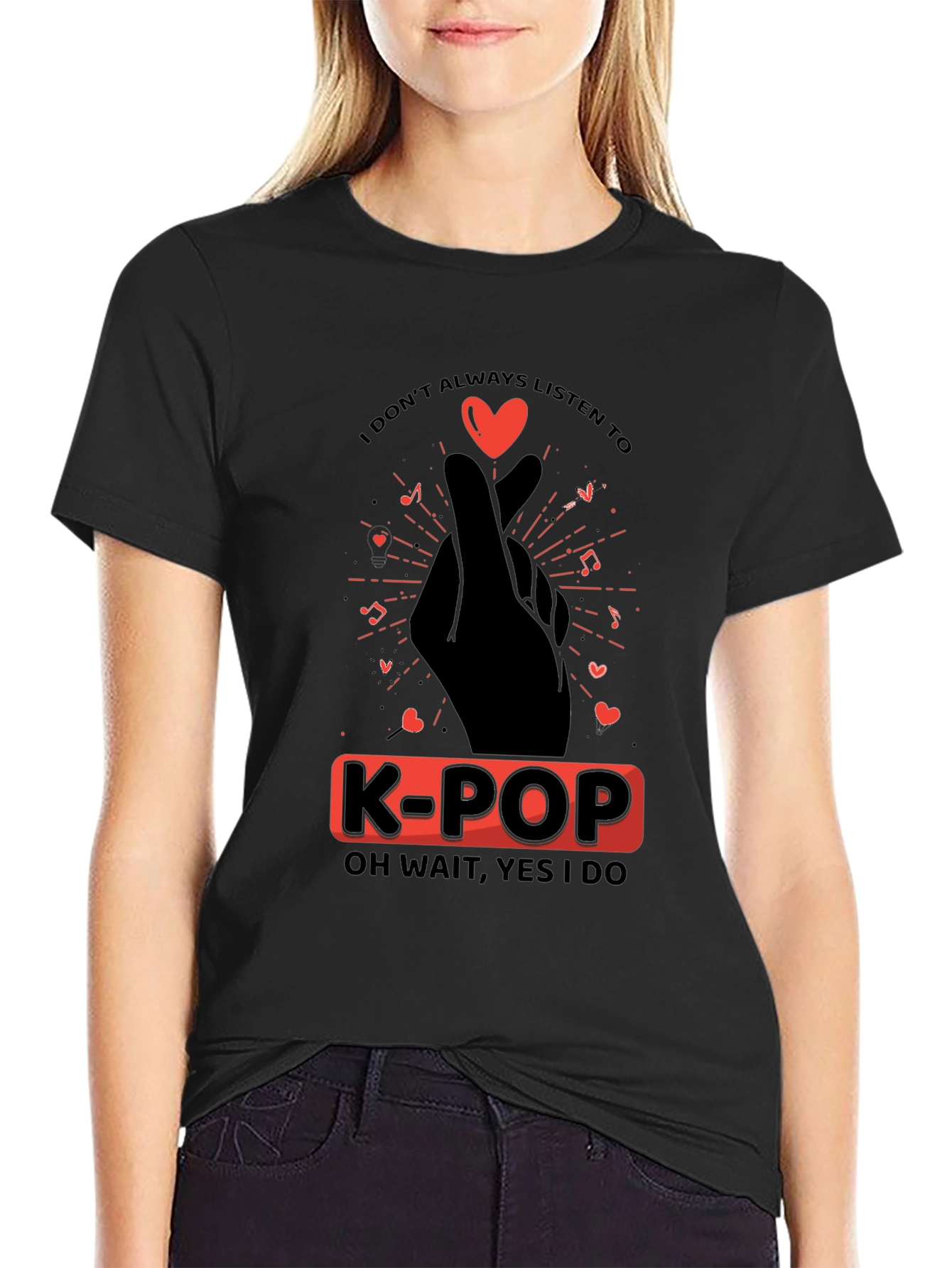 K-POP Heart Hand T-Shirt - Music Lover Tee