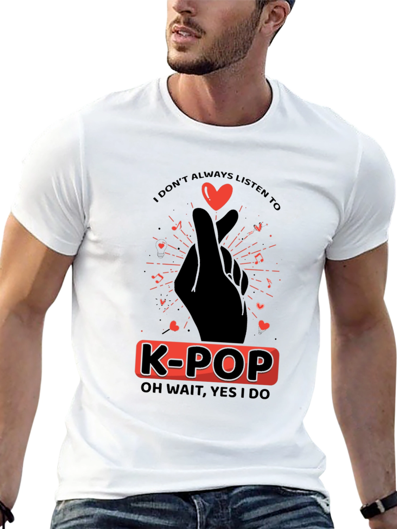 K-POP Heart Hand T-Shirt - Music Lover Tee