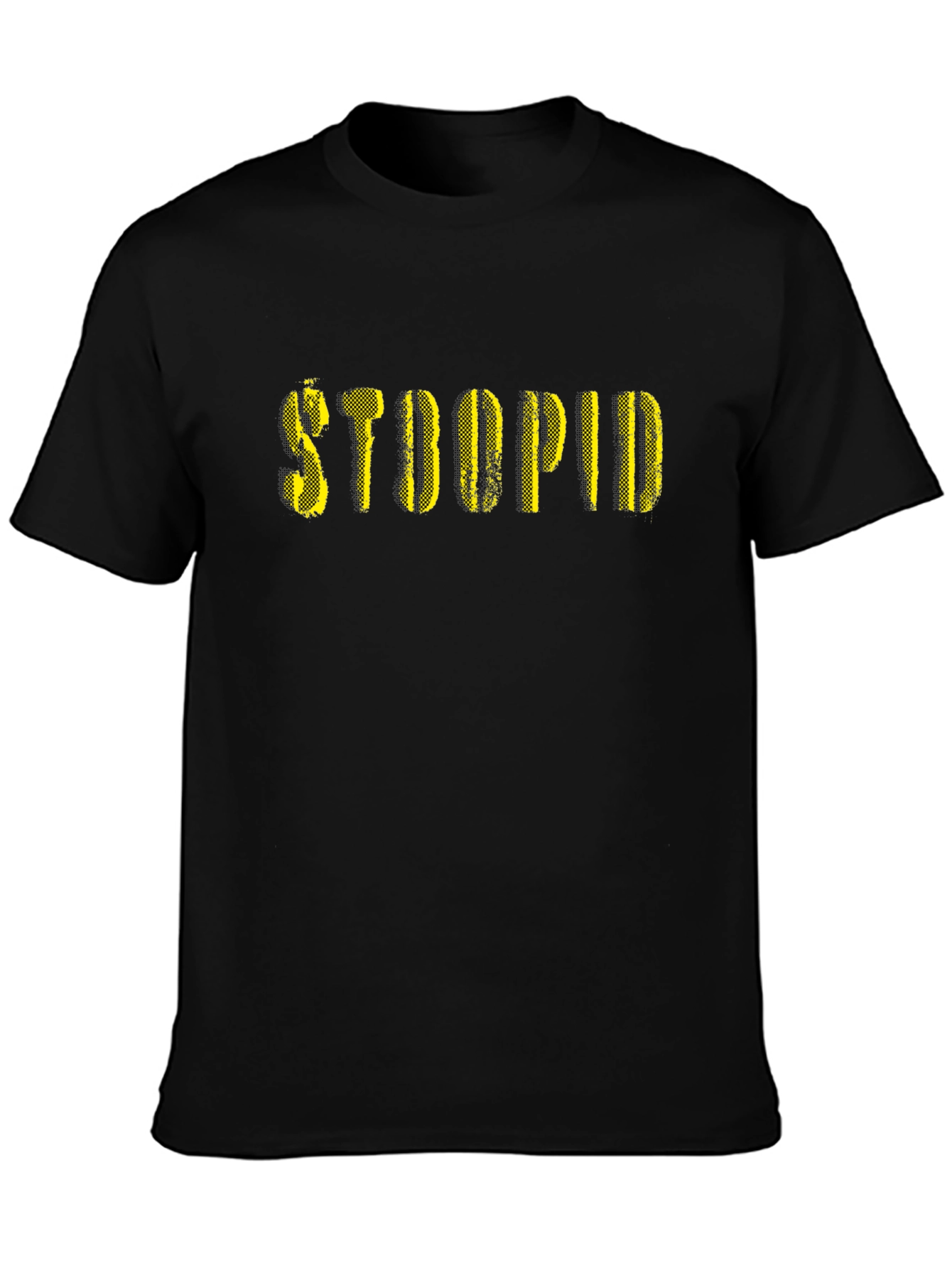 Stupid Graphic Print Black T-Shirt - Casual Menswear