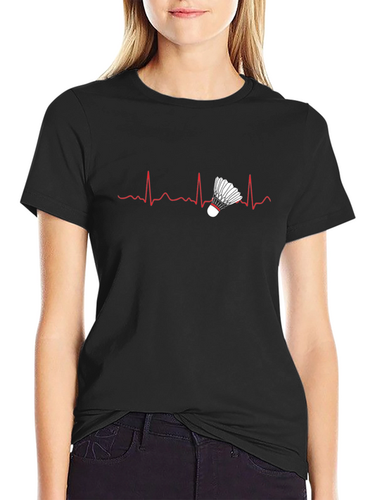Badminton Heartbeat T-Shirt - Sports Tee