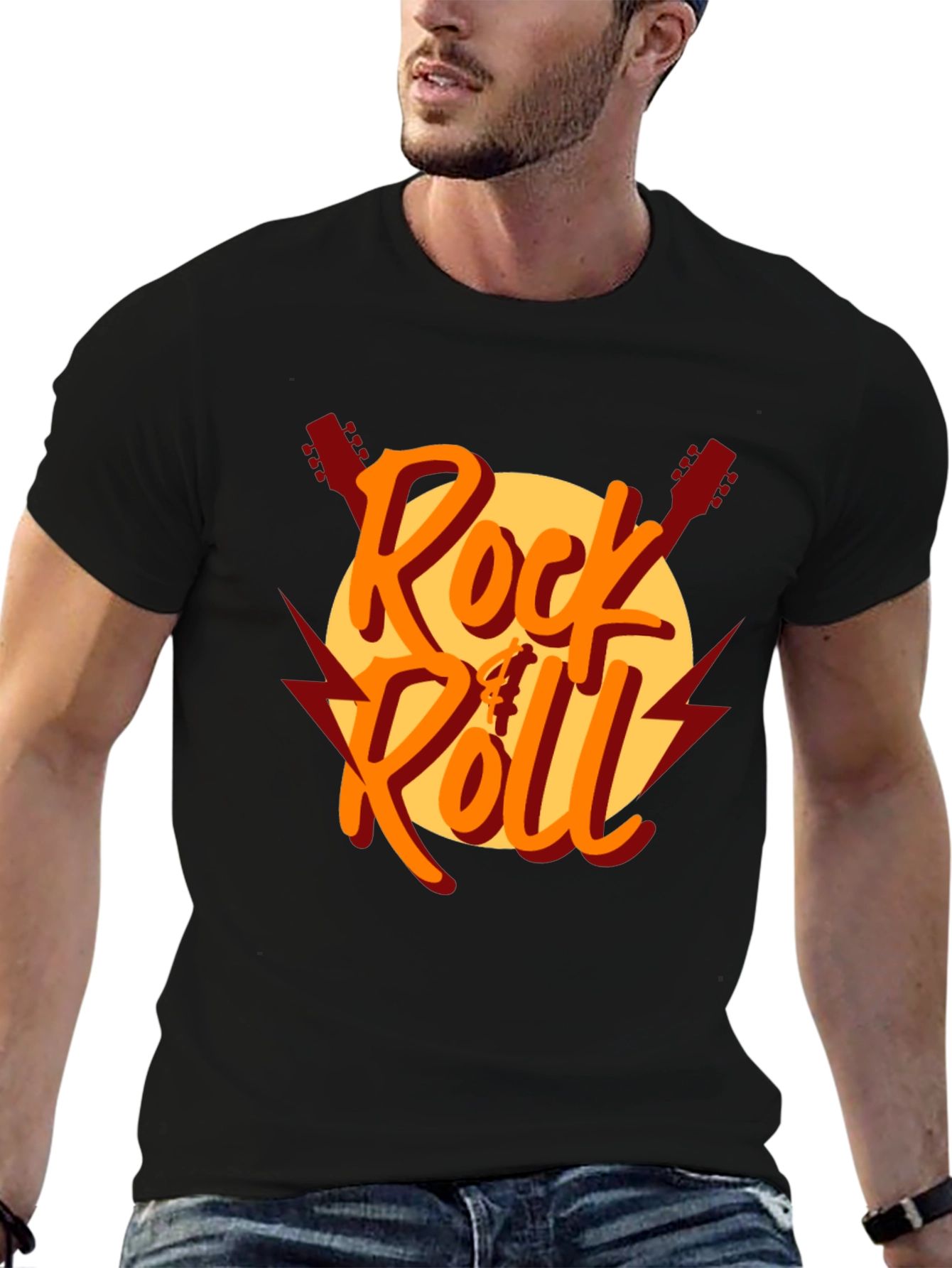 Rock & Roll Graphic Print T-Shirt - Classic Style